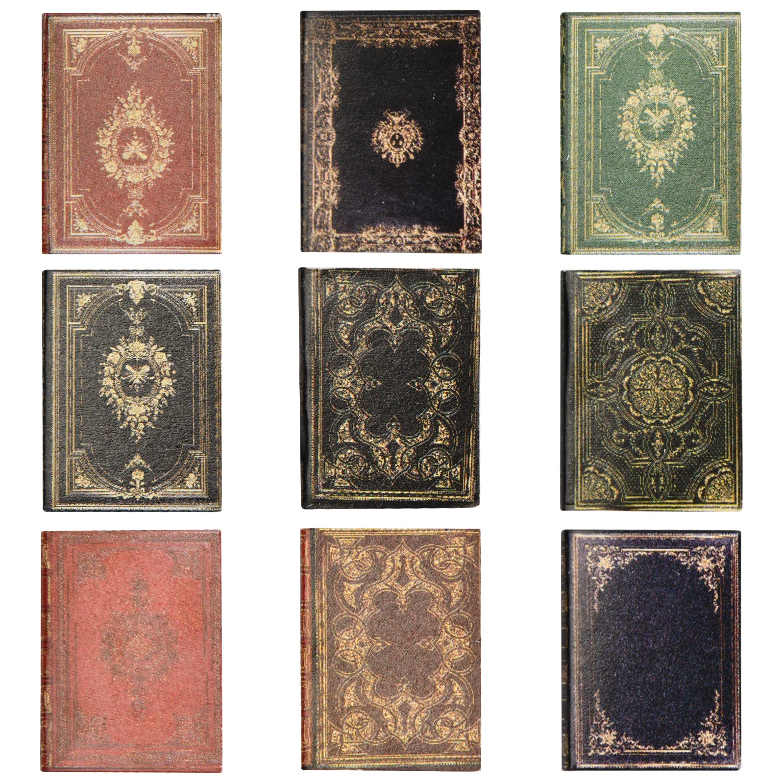 9 Pcs 1:12 Livres Miniatures de Maison de Poupée, Mini Livres Accessoires de Maison de Poupée, Accessoires de Décoration de Maison de Poupée