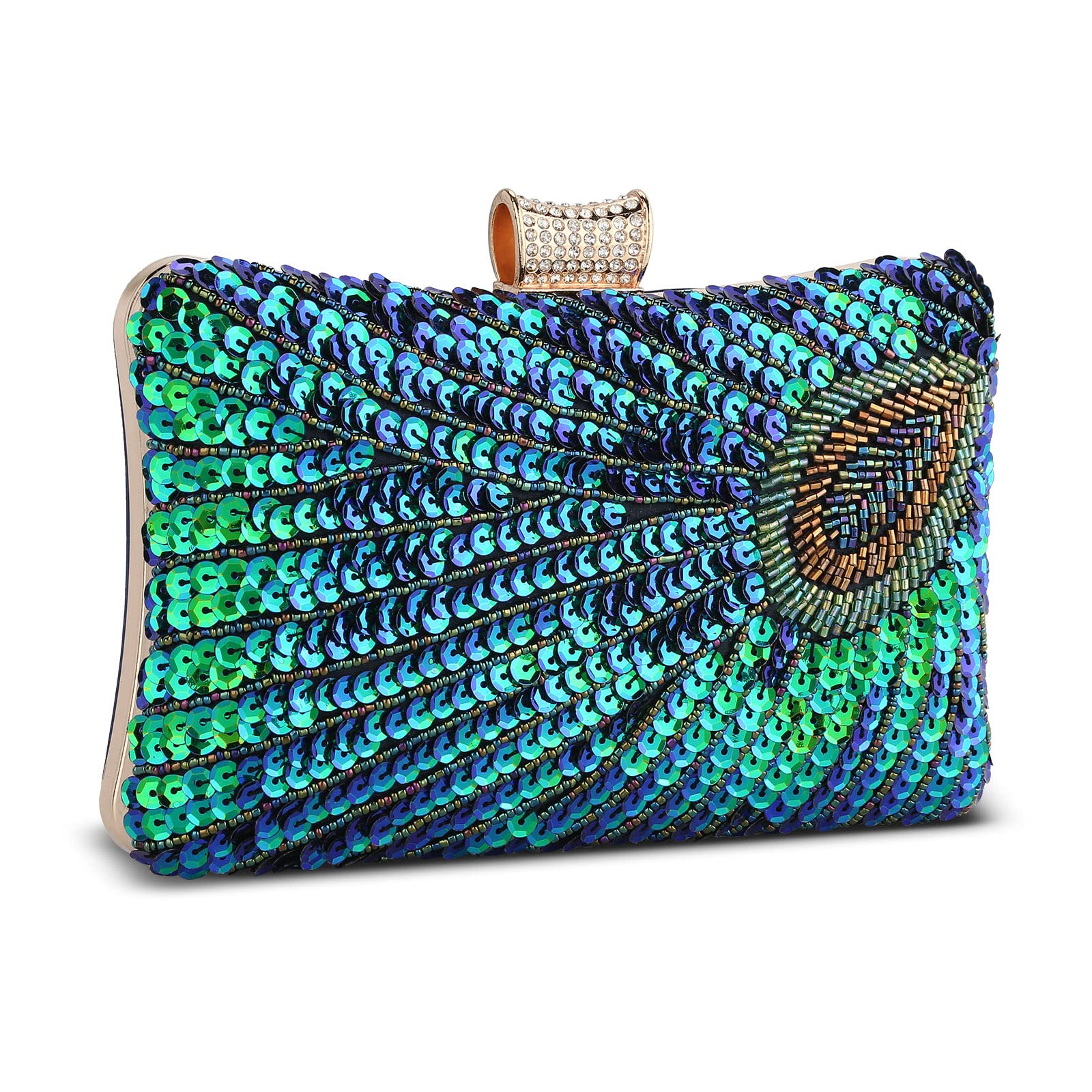 UBORSEBeaded Sequin Peacock Evening Clutch Bags Vintage Evening Bag1920s Party Wedding Purse