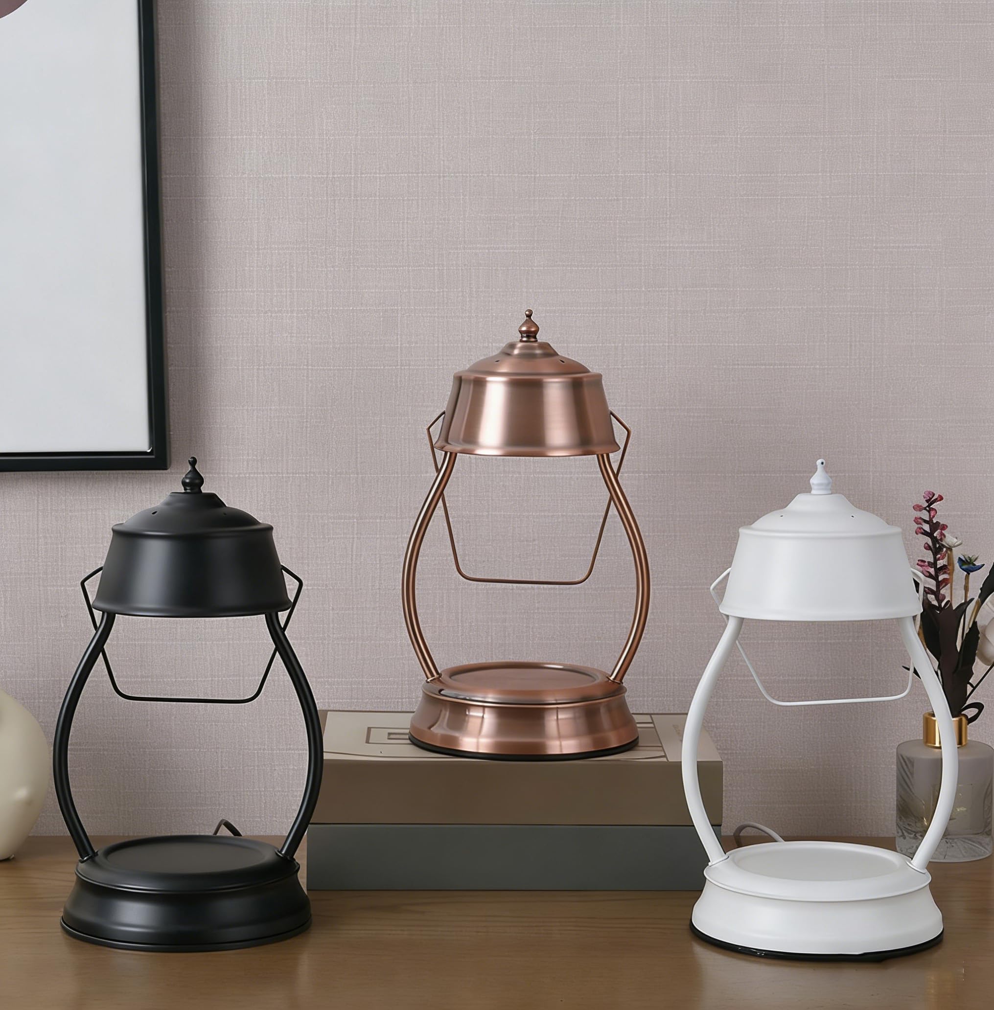 Podgrzewacz świec lampa z timerem ściemniana dla kobiet mamy nowy dom kuchnia biuro dekoracja światło do świec w słoiku z 2 żarówkami (bez świec)