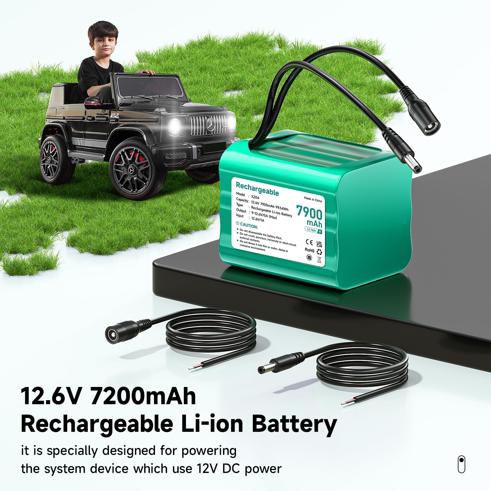 Batteria 12V 7900mAh 12,6V Litio per Soundboks, Fari Posteriori, Illuminazione Bici, Stagepiano, Sonar