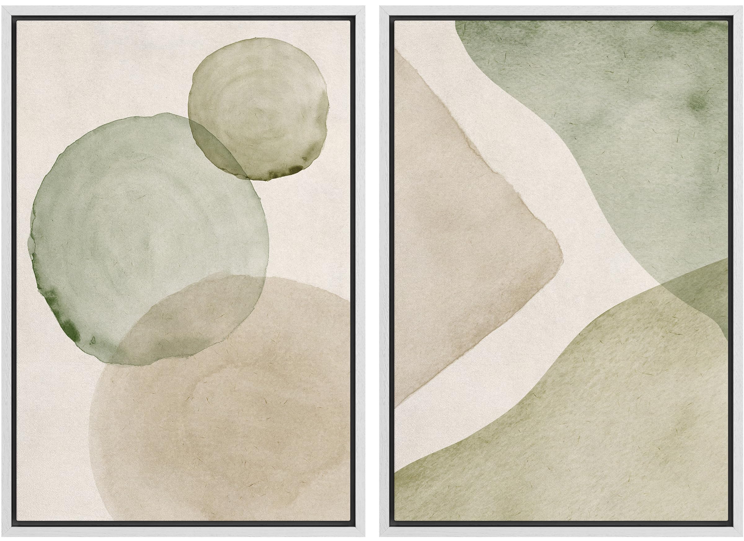 MUDECOR Framed Canvas Print Wall Art Monochromatic Gradient Abstract Minimalist Gray Illustrations Modern Art Decorative Bohemian Colorful Chic for Living Room, Bedroom, Office - 16"x24"x2 Black — view 16