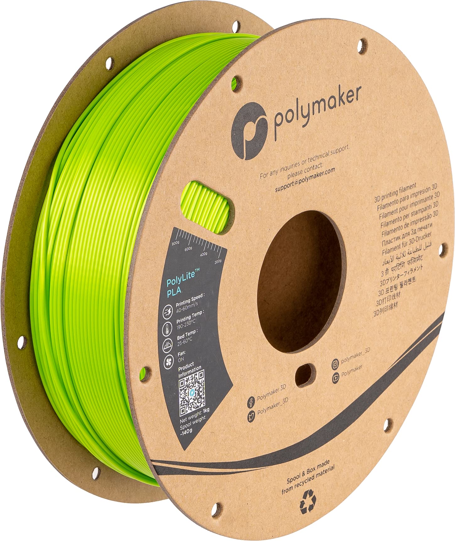 Polymaker Silk PLA Filament 1.75mm Shiny Lime Green, 1kg, Print with Most Printers Using 3D Filaments-picture-10