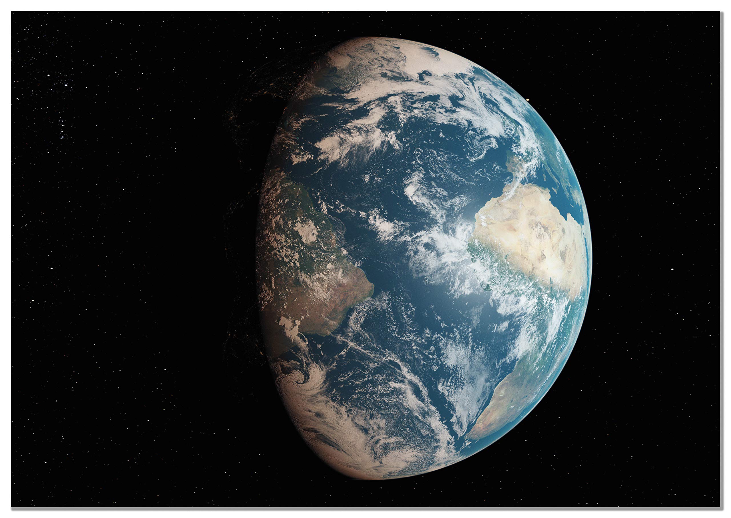 Panorama Lienzo Tierra Desde el Espacio 100x70cm - Bastidor Incluido - Cuadros Decorativos para Salón - Decoración Moderna