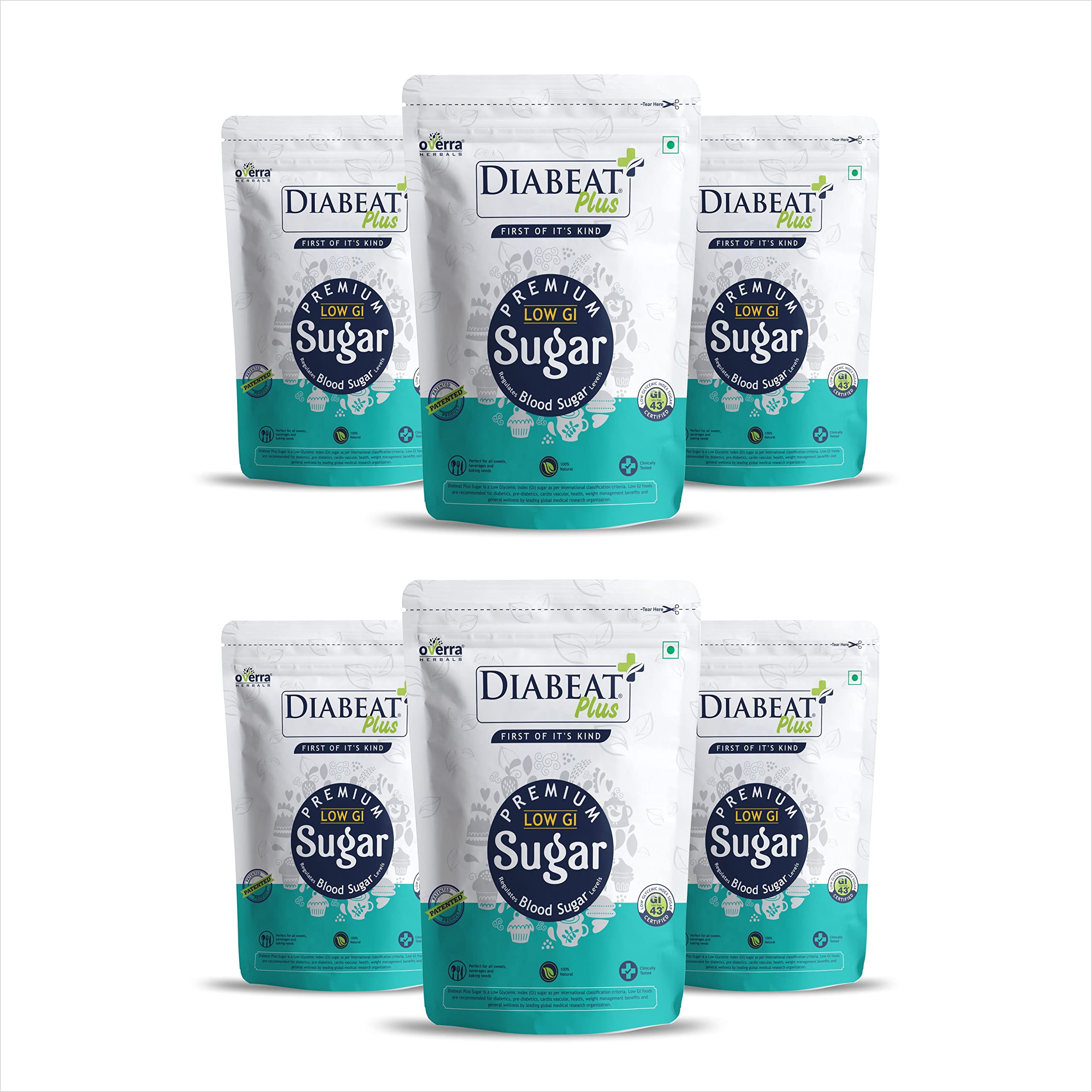 OVERRA HERBALS Diabeat Plus Diabetic Friendly Herbal Cane Sugar-Free Artificial Sweeteners Substitute Without Side Effects,Gluten Free Low Glycemic Index (Gi) 500 G Zipper Lock Pouch (Pack Of 6) (B09J561JP1) Amazon Price History, Amazon Price Tracker