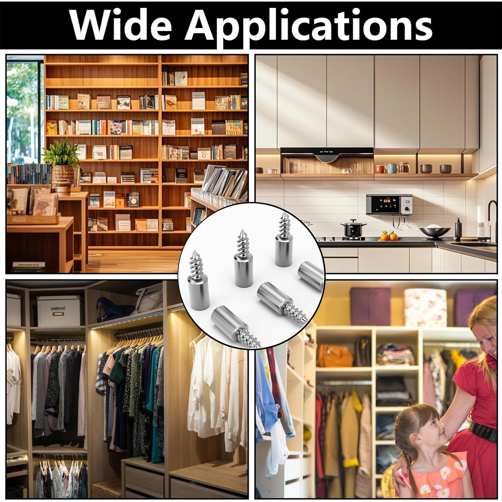 Gozaqe 30 Pcs Shelf Support Pegs,Shelf Pins with Non-Slip Sleeve — Amazon image 6