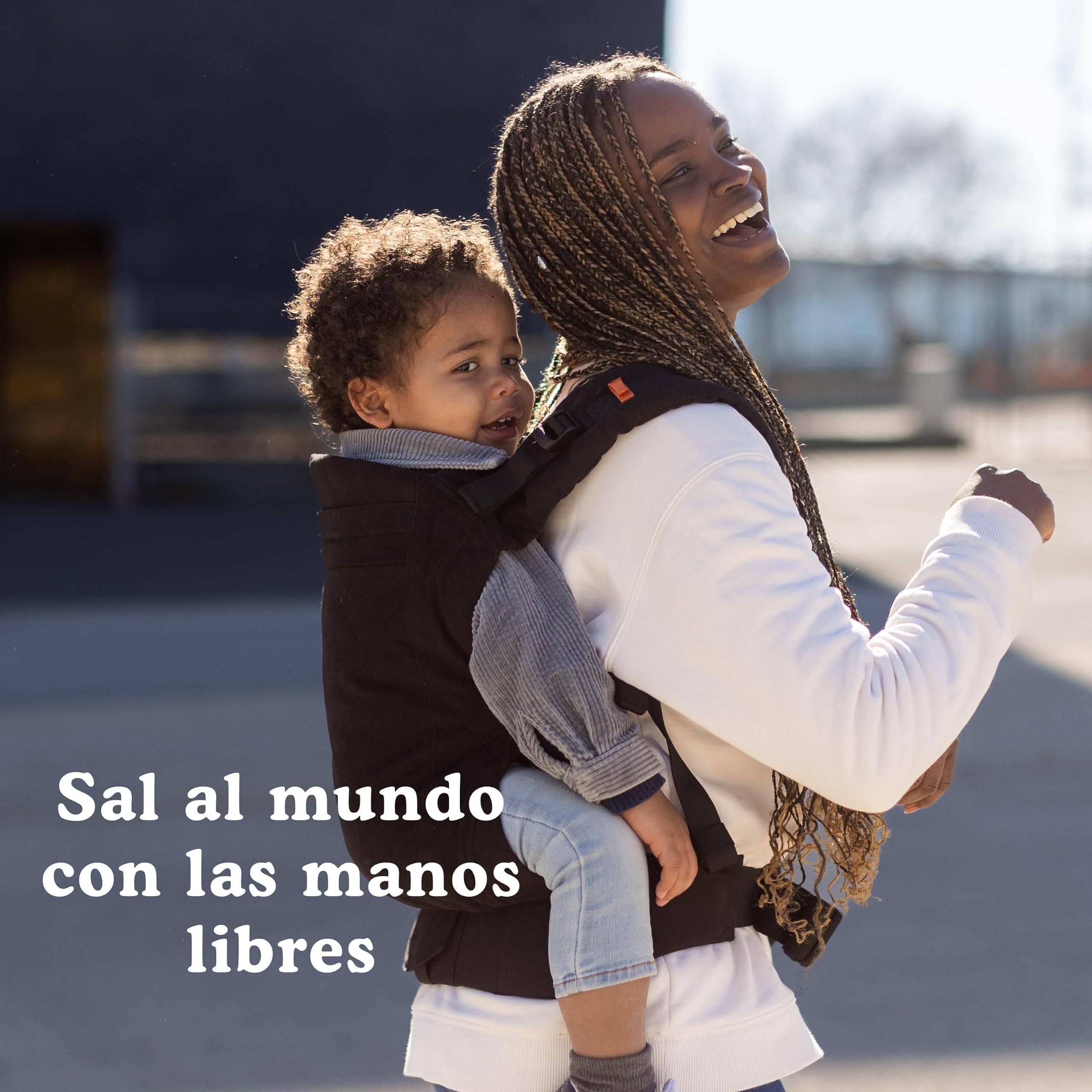 Beco Mochila porteo para niños con asiento extra ancho 100% algodón - Mochila para cargar niños liviana y respirable para usar en espalda o hacia el frente, Soporta niños de 9 a 27 kilos (Negro Pleno) — view 7
