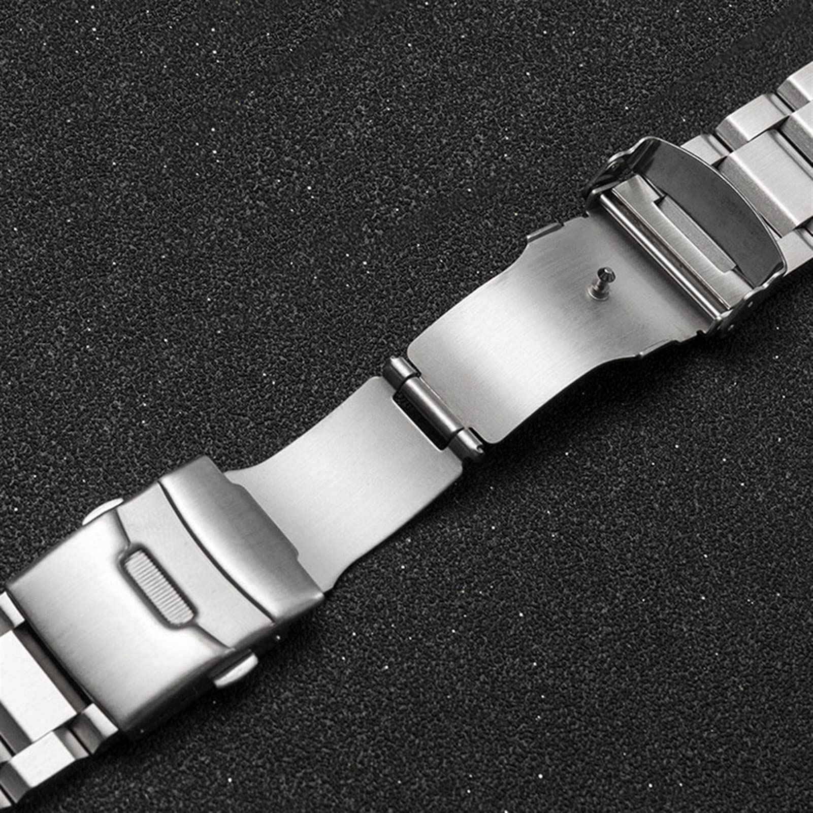 Uhrenarmband aus Edelstahl, 18 mm, 20 mm, 22 mm, 24 mm, massives Metall, Herren-Doppelfaltschließe, Zubehör