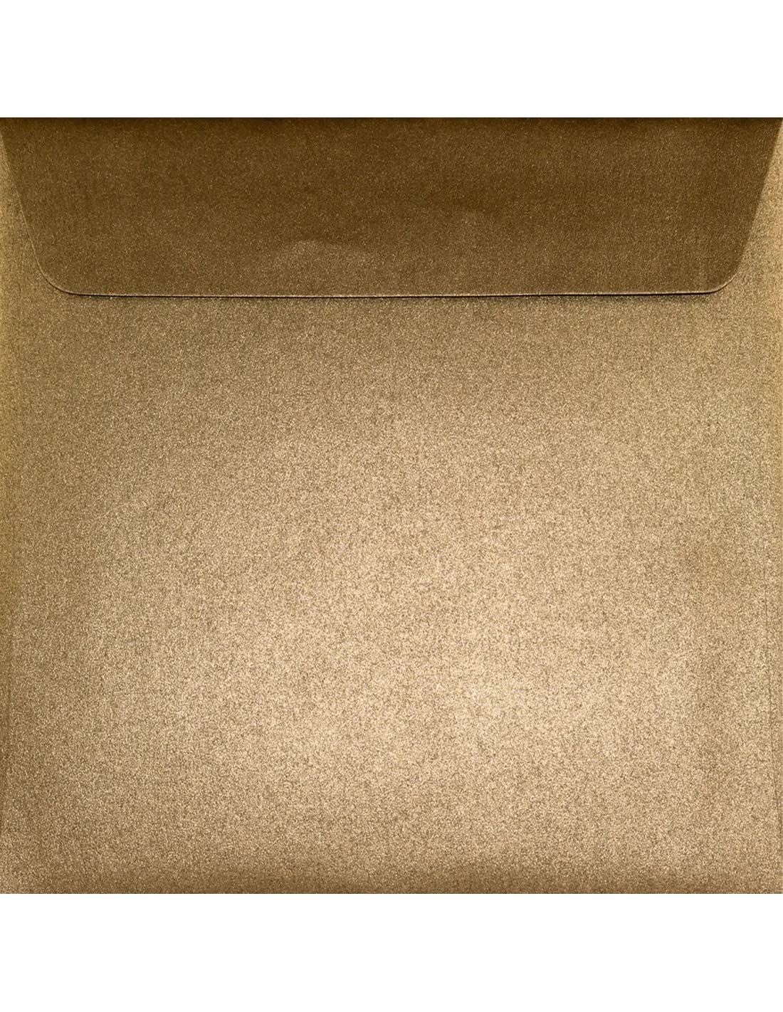 Netuno 100 square brown pearlescent envelopes DIN K4 170x170mm 6.69x6.69″ 125gsm Sirio Pearl Fusion Bronze peel&seal square flap no window for wedding invitations birthday greeting card Christmas RSVP