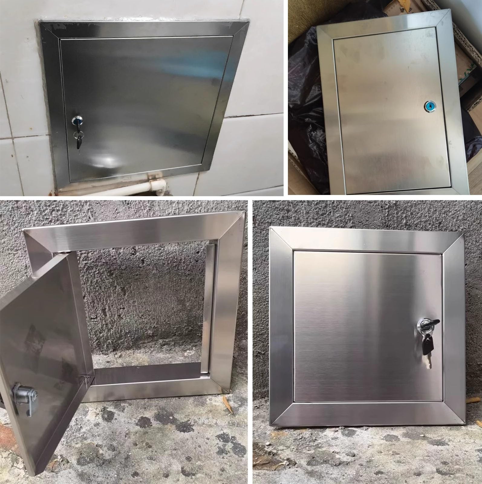 Panneau d'accès Mural verrouillable en Acier Inoxydable - Porte d'inspection pour boîtier de Compteur d'îlot de Barbecue - Trappe d'accès sécurisée pour Conduit de Service de Grenier - Accès