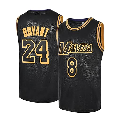 Youth boys basketball 8/24# jersey children's fashion basketball jersey dry hip-hop clothing black xs-xl