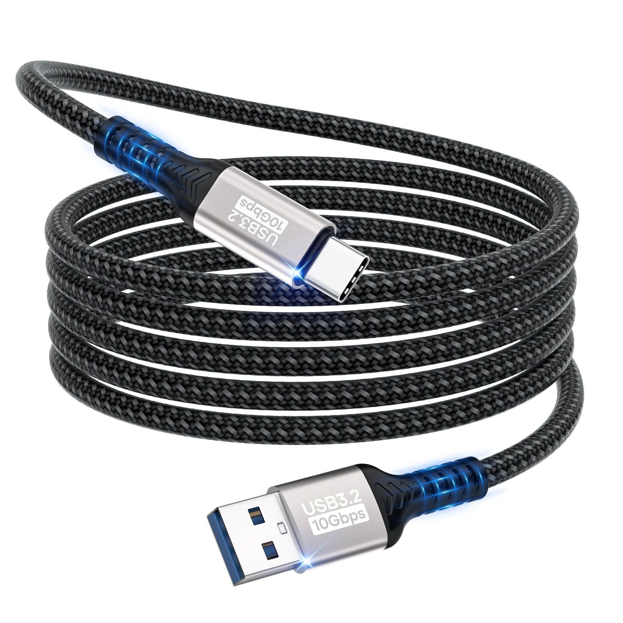 USB A auf USB C Kabel 3M,10Gbit/s Datenübertragung 3A Schnellladekabel für iPhone 17/16/15/Pro Max Samsung Galaxy S24 S23 S22 S21,A55 A54 A35 A16/iPad Pro/externe SSD/USB auf Typ C Gerät