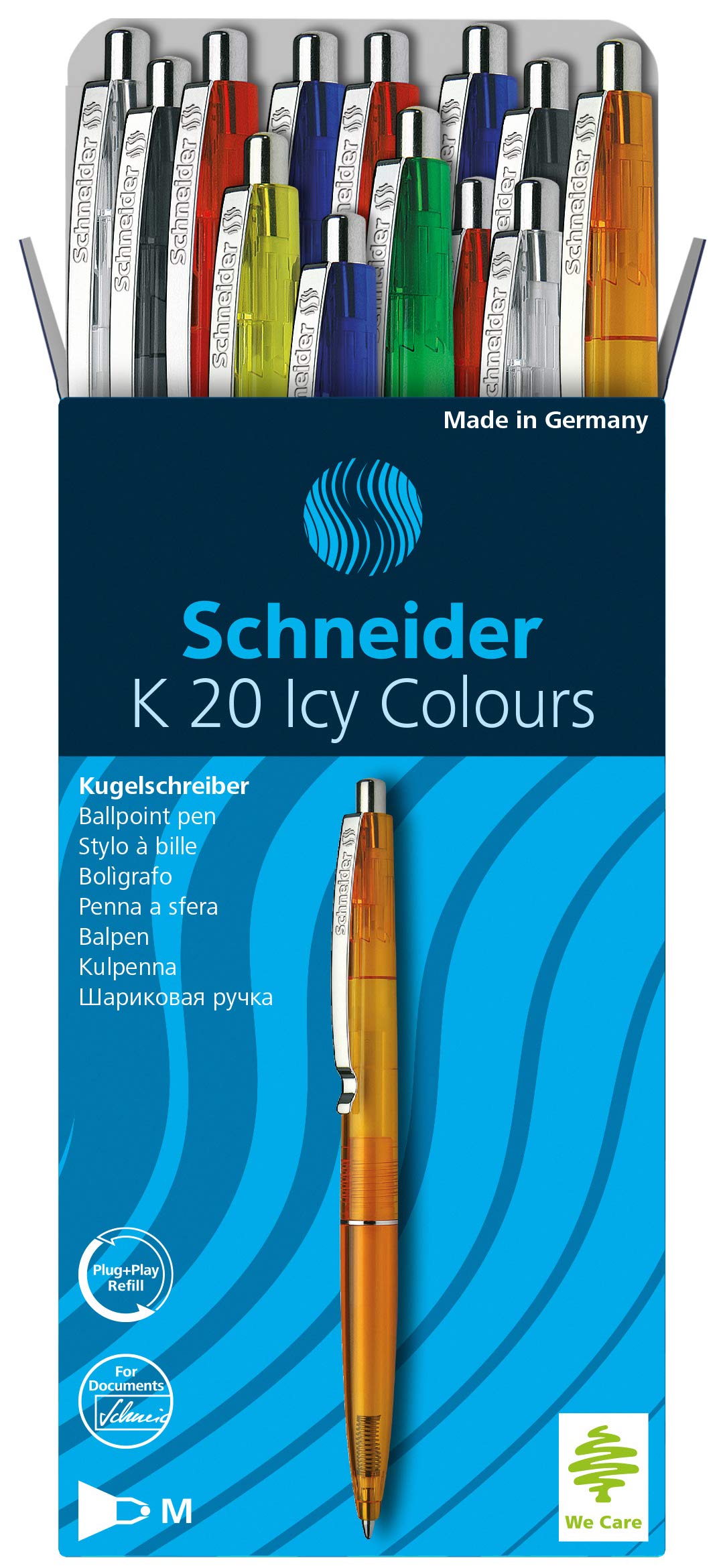 Schneider P132002x20 20 Penne A Sfera Rosse - Fusto Trasparente E Clip Metallica - Tratto Medio - 2