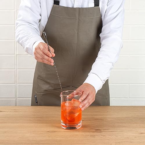 Miniatura 5 de Restaurantware Bar Lux - Cuchara de barra de 16 pulgadas, 1 cuchara agitadora de cóctel con mango de sacacorchos, cuchara mezcladora larga de acero