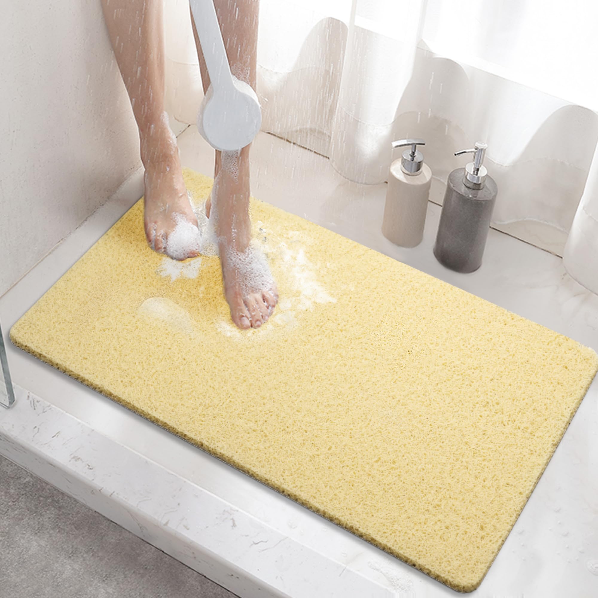 HITSLAM Antislip badmat, 88 x 40 cm lange antislip douchemat, PVC Soft HITSLAM Antislip badmat, 88 x 40 cm lange antislip douchemat, PVC Soft
