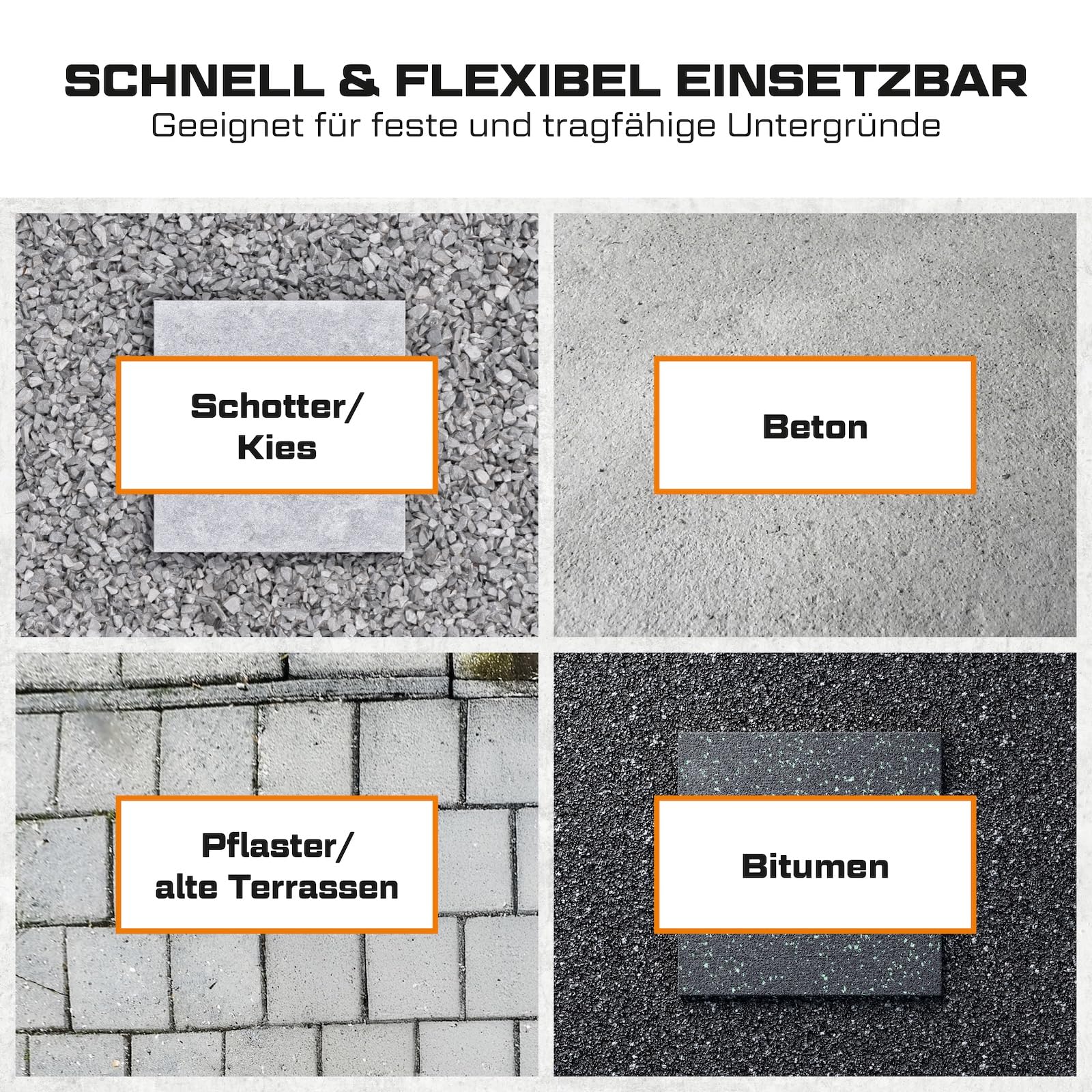 10x LANGFIT® Stelzlager "XL" für Terrassenplatten – Mit Auto-Nivellierung 0-7% – Bis 50% schneller montiert – Mit Maßskala – Stufenlos höhenverstellbar von 83-203mm / Fugenkreuz 3mm – Made in Germany
