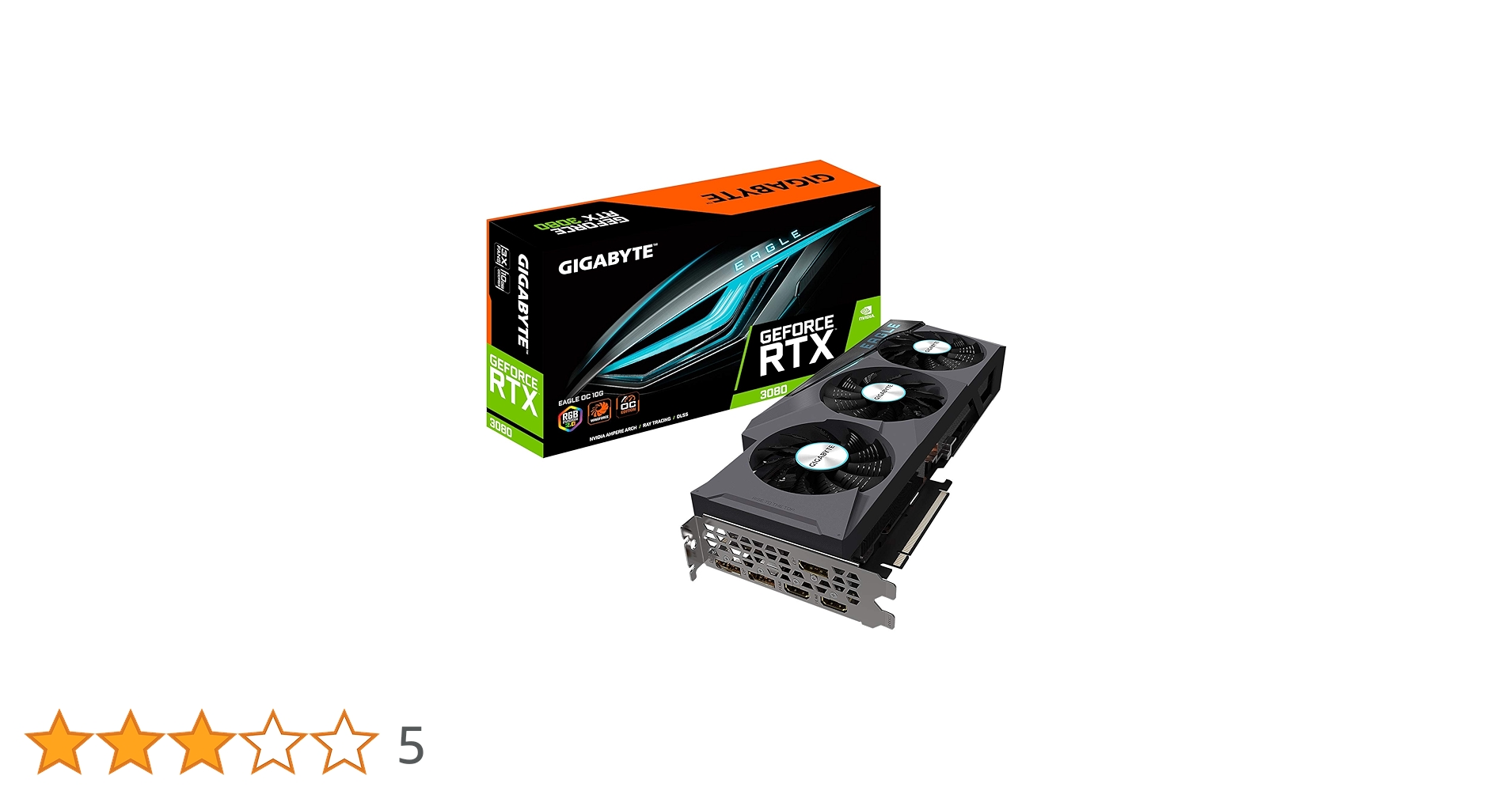 Gigabyte Placa gráfica GeForce RTX 3080 EAGLE OC 10G, 3