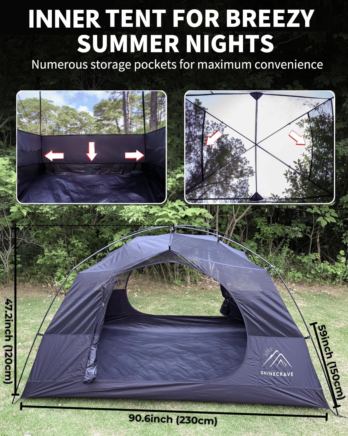 Camping Tent 2 Person,Ultra Large Capacity, 20D Nylon, Lightweight 3 Season Backpacking Tent 2 Person, PU3000mm, Free Standing, Ideal for Camping, Hiking, Glamping, Mountaineering
