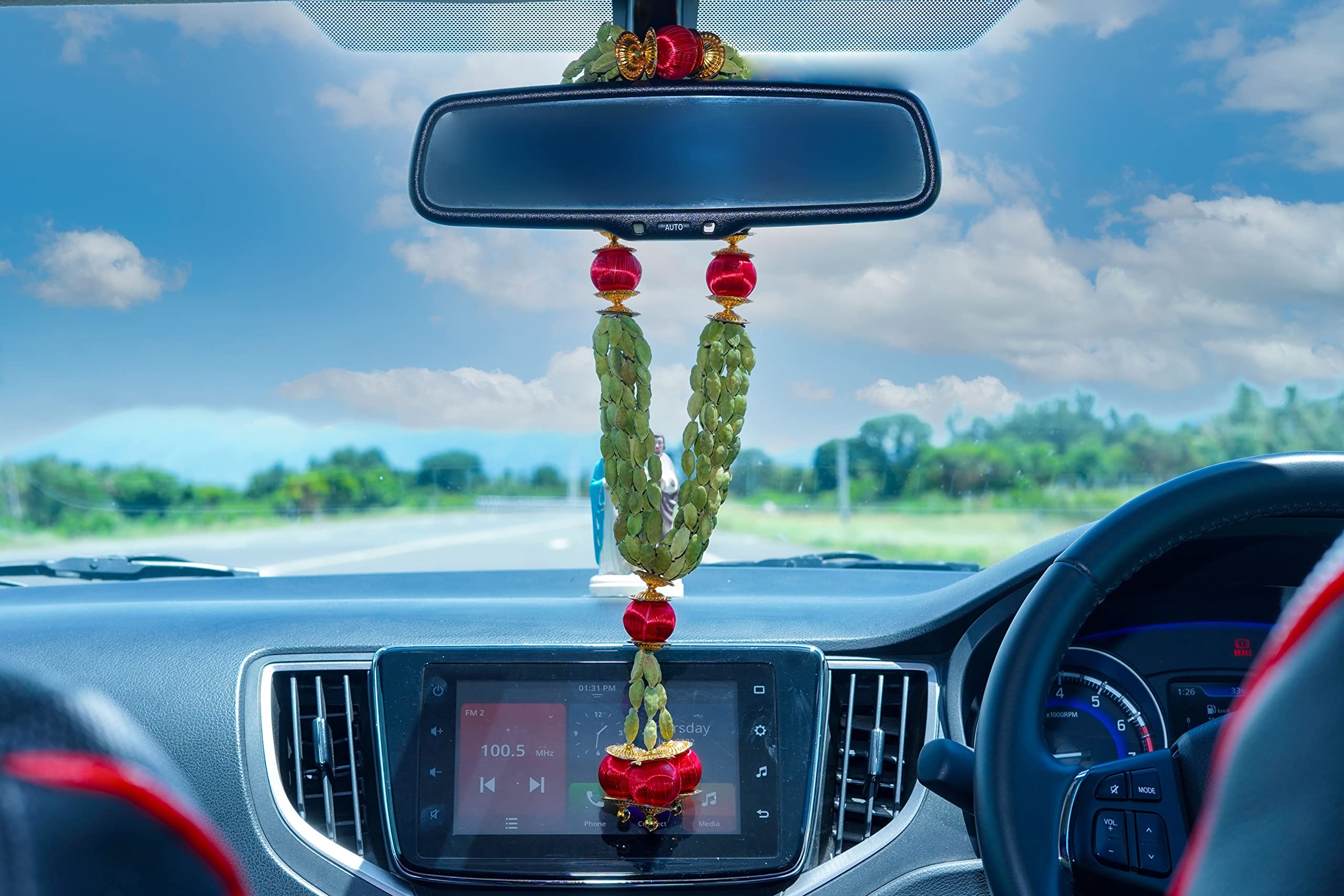 Buy ayyappa Mala for Ganesh Idol Small car Dashboard !! Car Dashbord