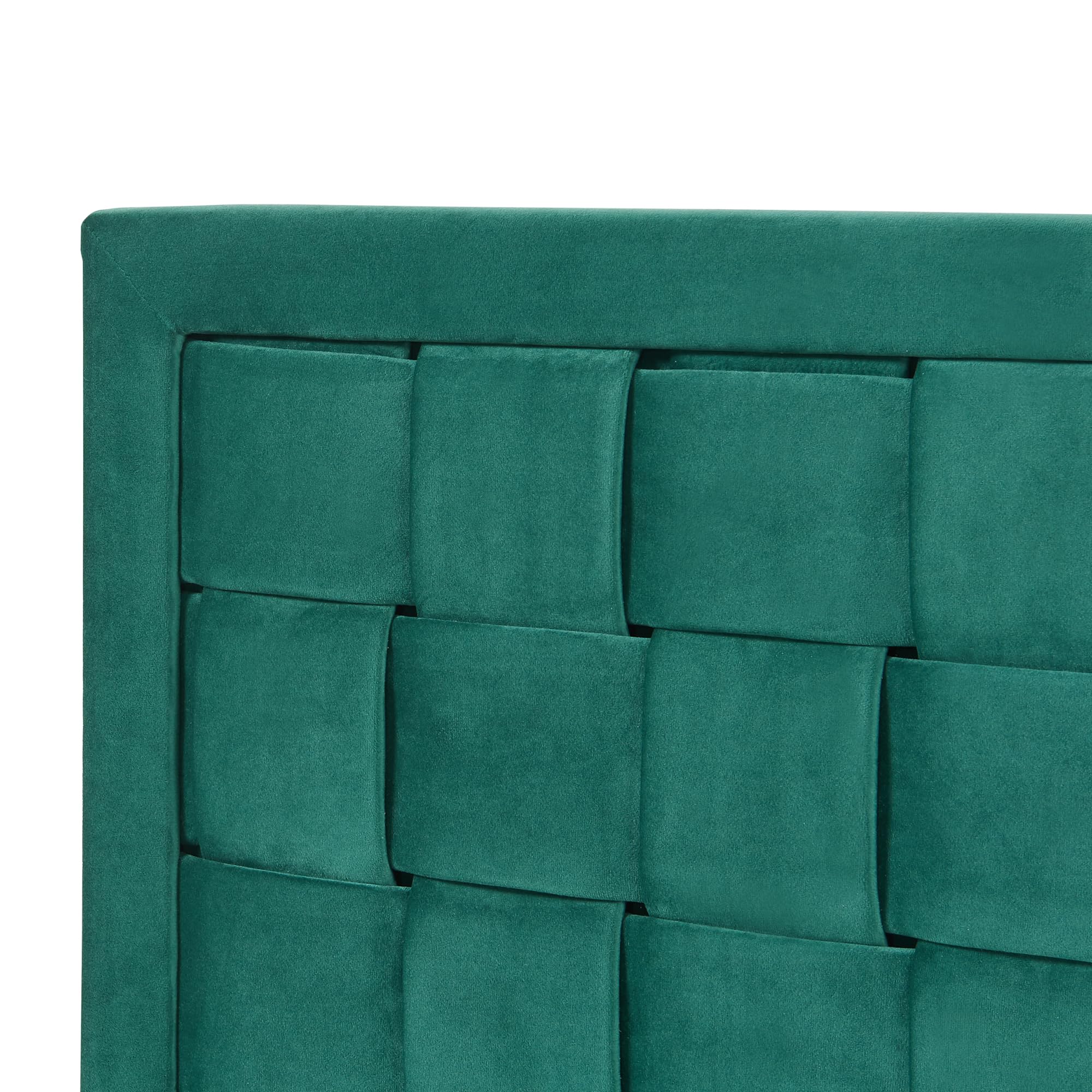 [en.casa] Testiera Imbottita da Parete per Letto Matrimoniale Testata in Velluto con Motivo Intrecciato Pannello Decorativo per Camera da Letto 180 x 45 cm - Verde