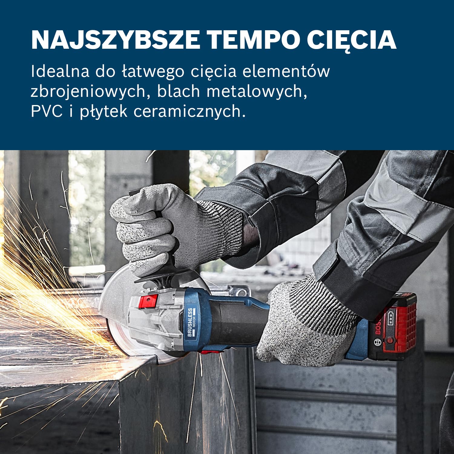 Bosch Professional 18 V firmy Bosch: akumulatorowa szlifierka kątowa GWS 18V-8 (Ø tarczy 125 mm, 2x GBA 4.0Ah, GAL 18V-40, walizka)