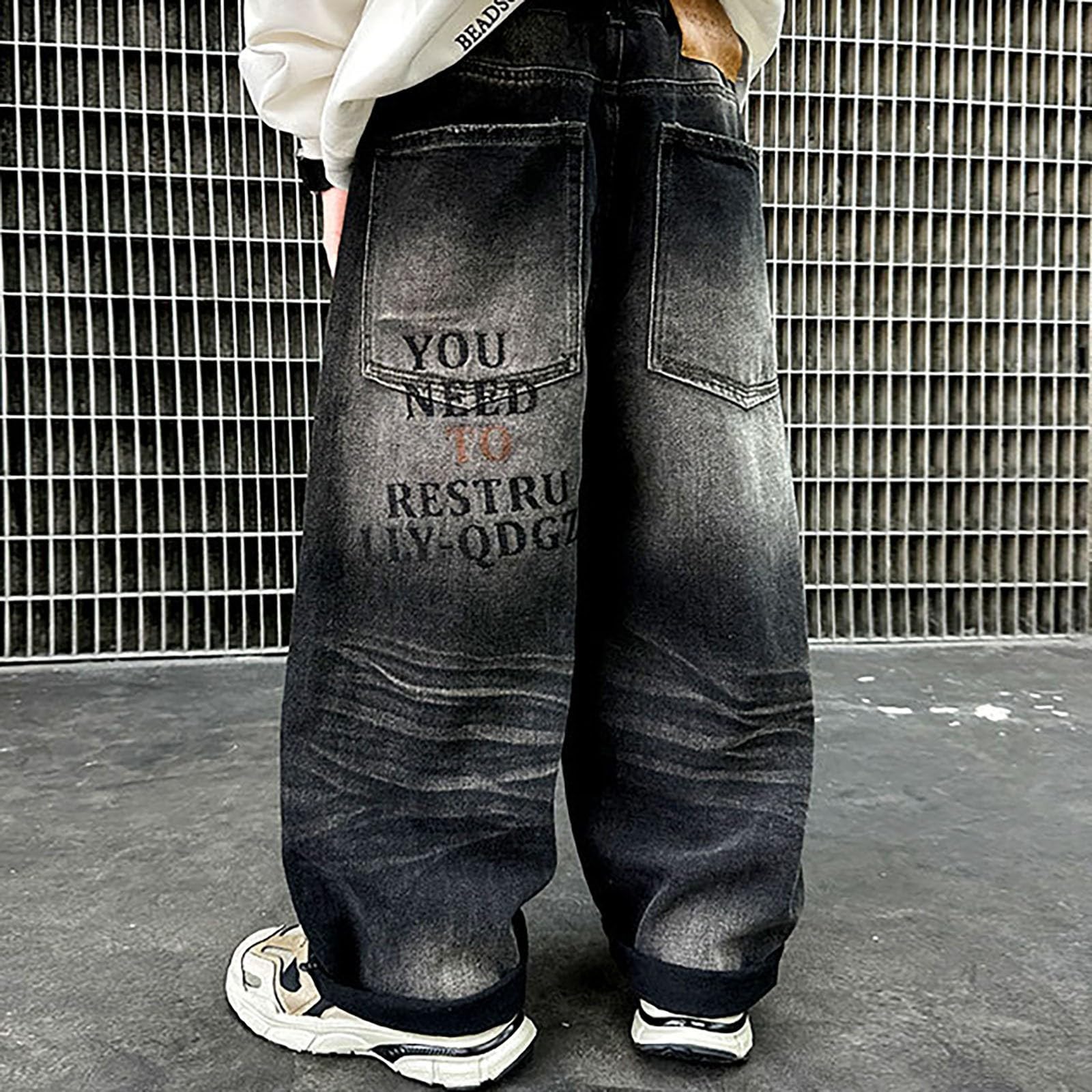 Generico Jeans Baggy Ragazzo - Pantaloni Cargo per Bambini Pantaloni con Vita Completamente Elasticizzata vestibilità Regolare età 4-12 Anni