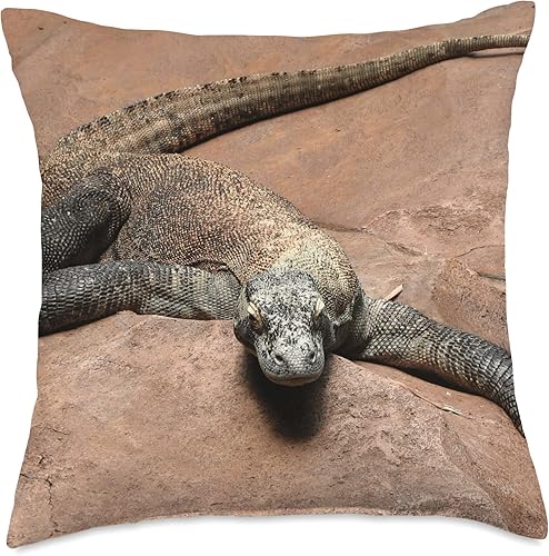 Komodo Dragon Merch Komodo Dragon - Almohada de 18 x 18 pulgadas multicolor