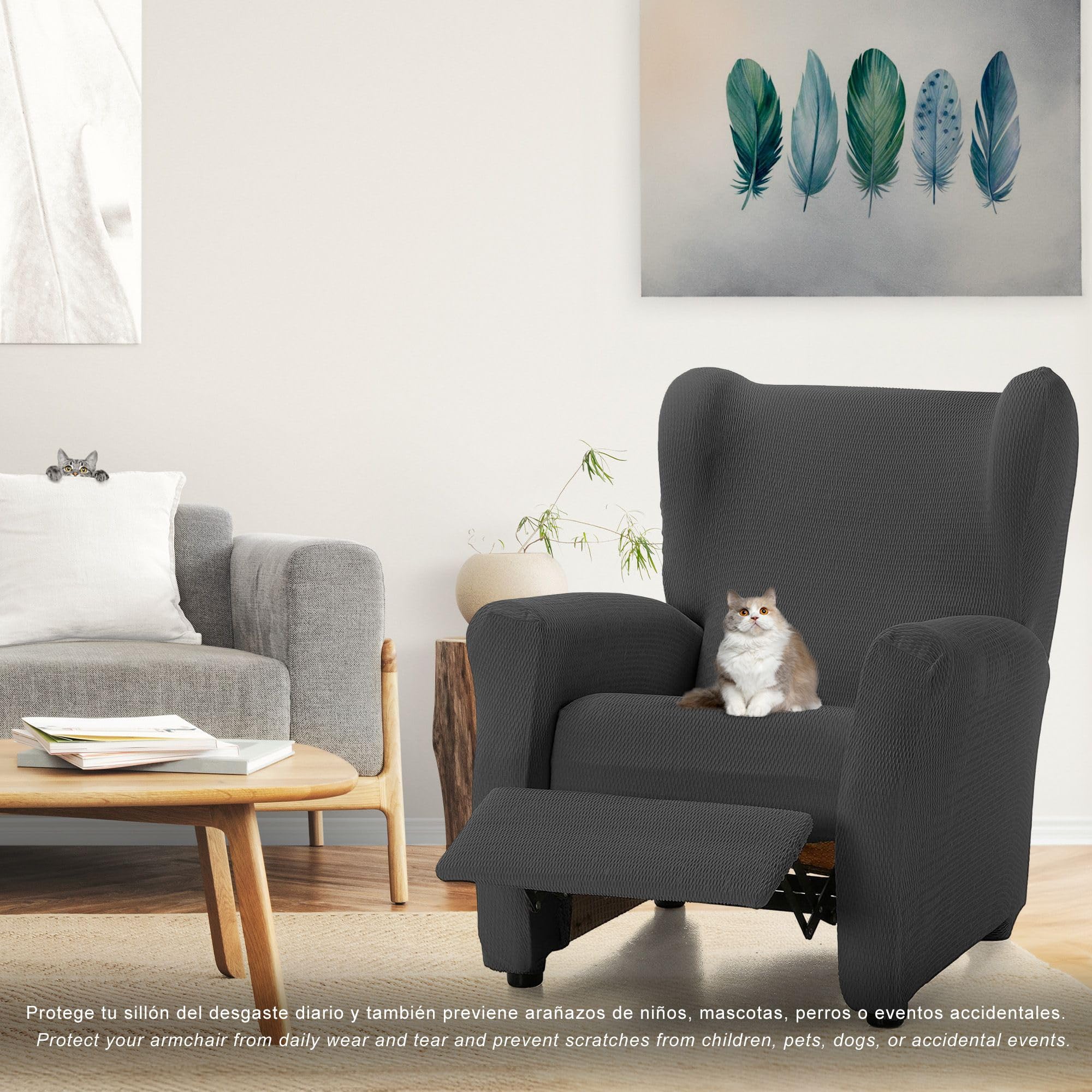 ECOMMERC3 | Funda para Sillón Relax Elástica y Extrasuave Color Antracita - Funda para Sillón Relax Ajustable 100% Made in Spain