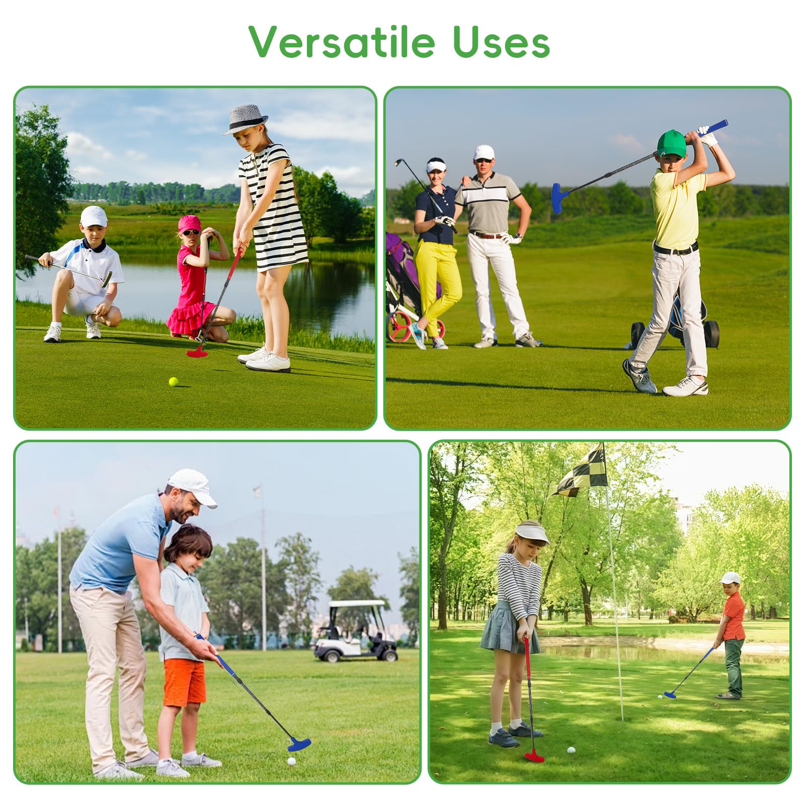 Flintronic Golf-Putter für Jugendliche und Erwachsene, Länge Golf Schläger mit Golfbällen, Putt Style Zwei-Wege-Kopf Tragbarer Abnehmbares Golfschläger für Wohnzimmer Office