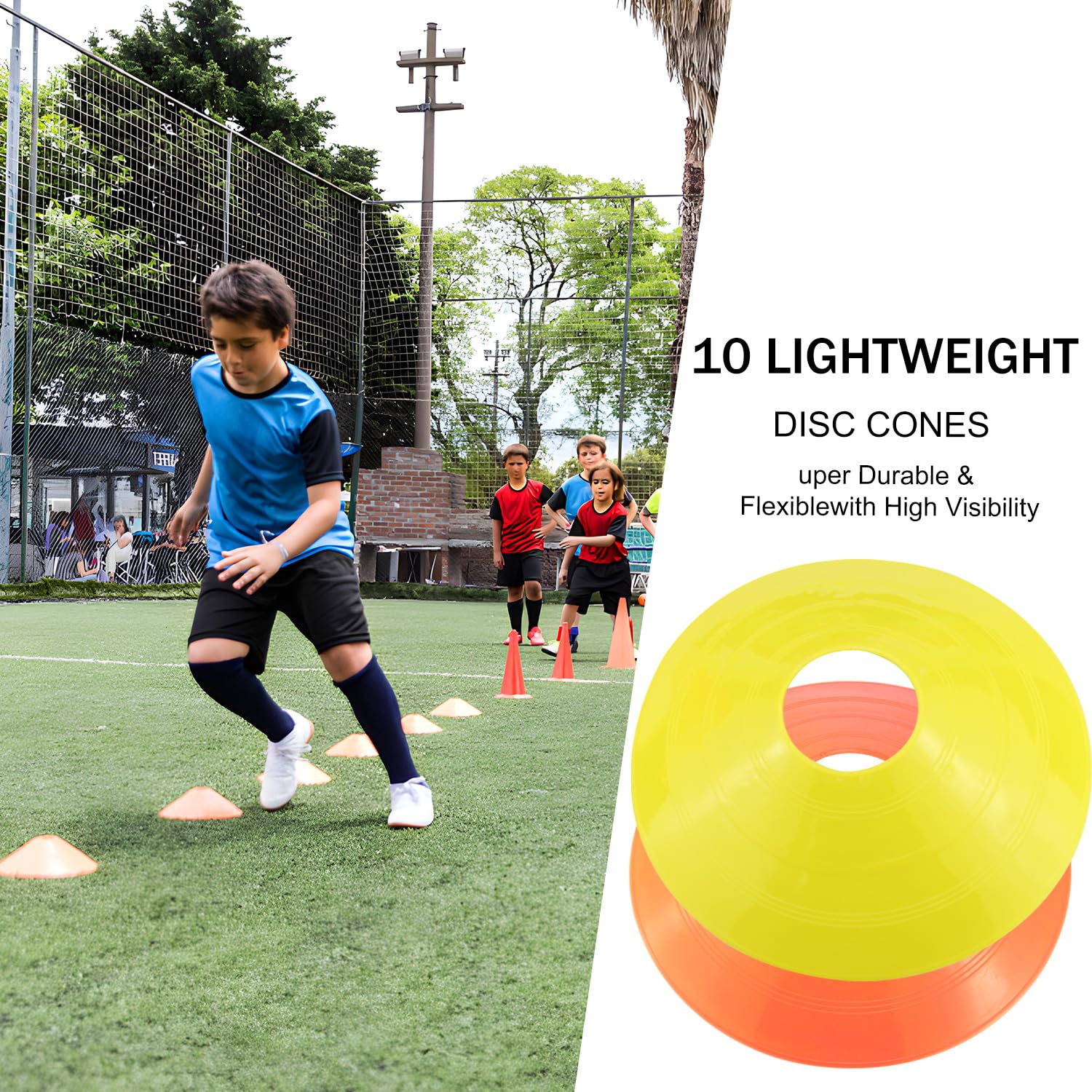 21Pcs Échelle de Rythme Entrainement Football Foot Accessoires Kit d'entraînement de Football Accessoires d'entraînement