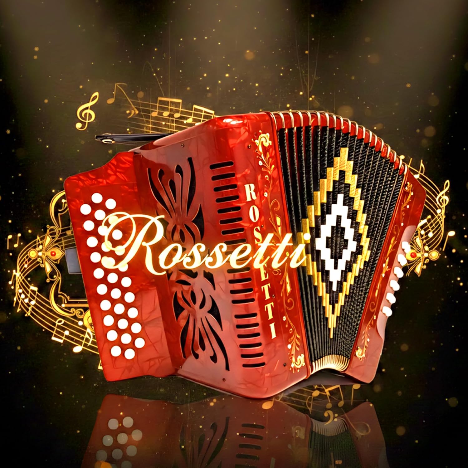 Rossetti 3112 FBbEb FA 31 Treble 12 Bass Button Accordion Red