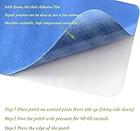 Vista 4 de 12 piezas de parches termoadhesivos de tela de alta calidad, pegamento fuerte, kit de decoración de reparación 100% algodón, tamaño 3 x 4-1/4