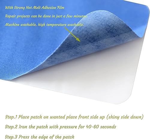 Miniatura 3 de 12 parches de tela de alta calidad, pegamento fuerte, kit de decoración de reparación 100% algodón, tamaño 3 x 4-14 pulgadas (3.0in x 4.1in)
