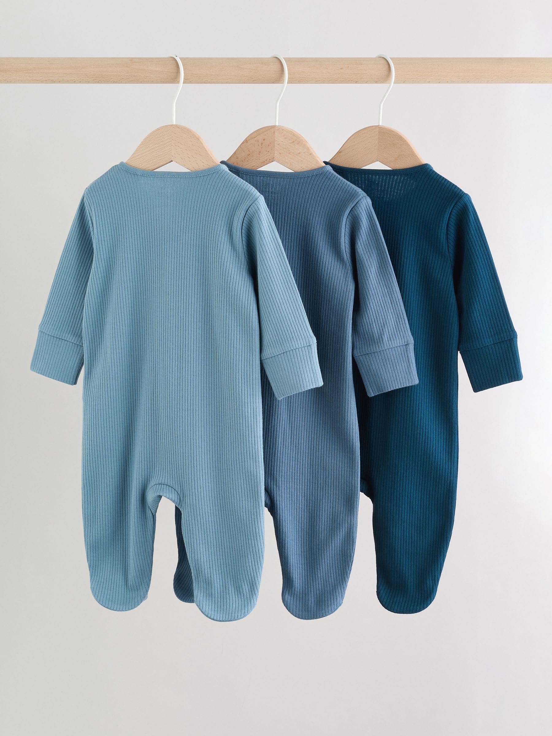 NEXT Bebés niño Pack de 3 Peleles con Cremallera bidireccional para bebé