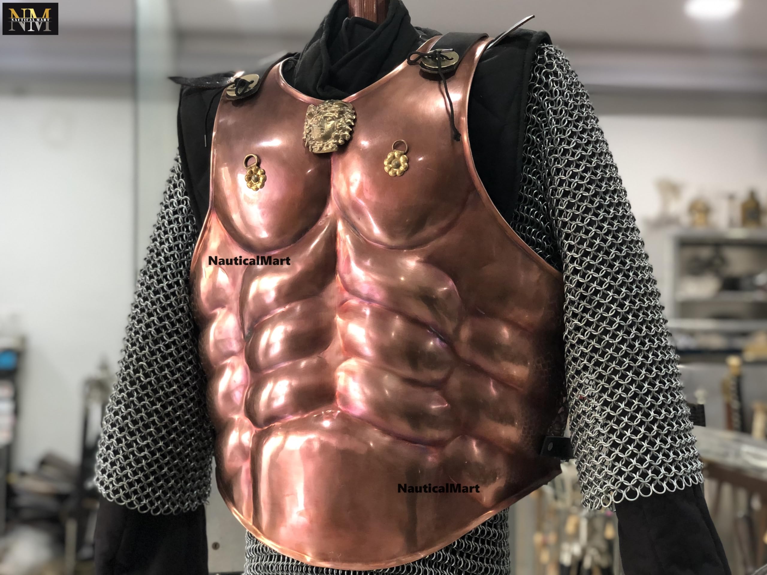 NauticalMart Medieval Copper Finish Muscle Breastplate Julius Caesar Emperor Armor
