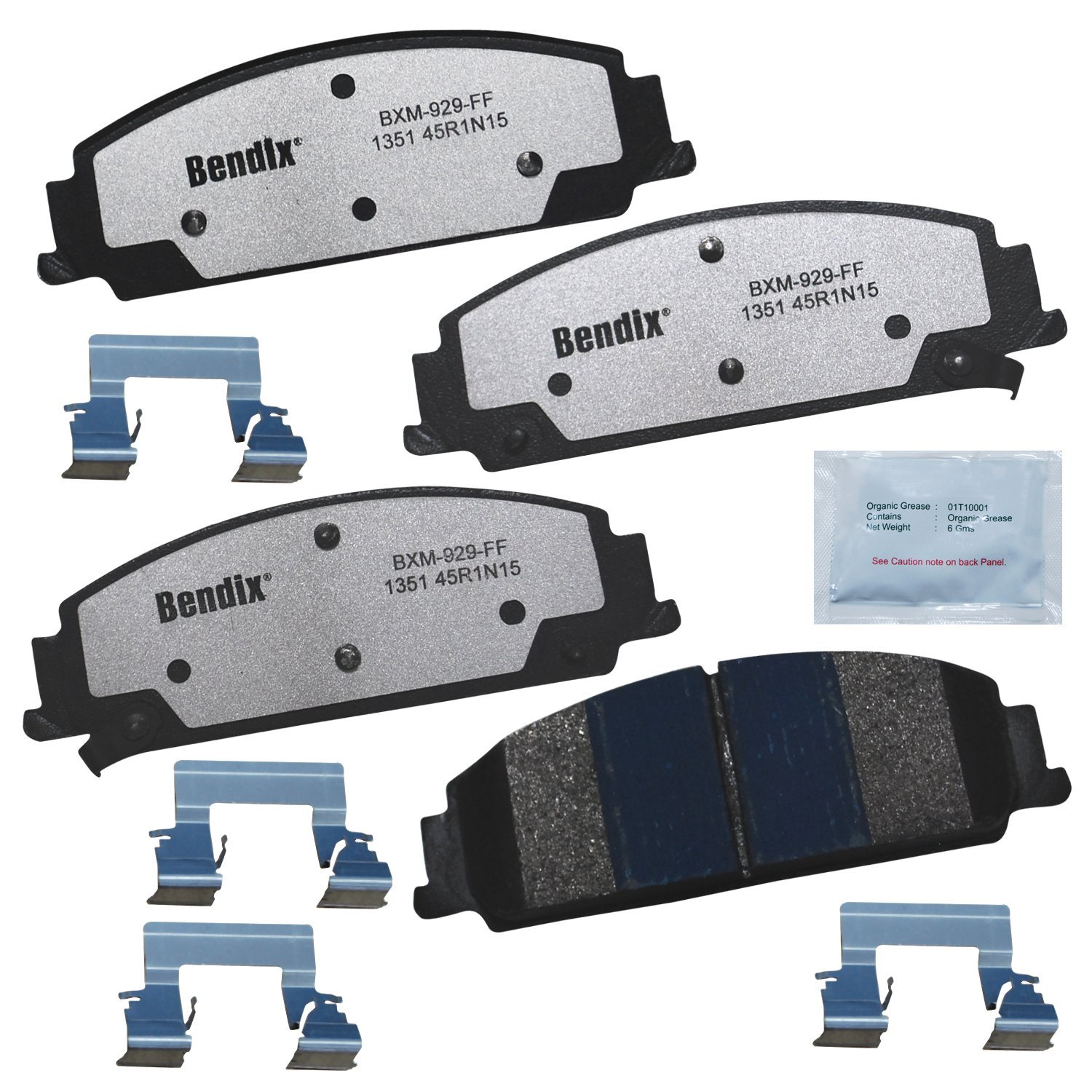 Bendix Fleet Metlok MKD1351FM Semi-Metallic Front Brake Pads for Chevrolet Caprice 2012, Pontiac G8 2009-2008