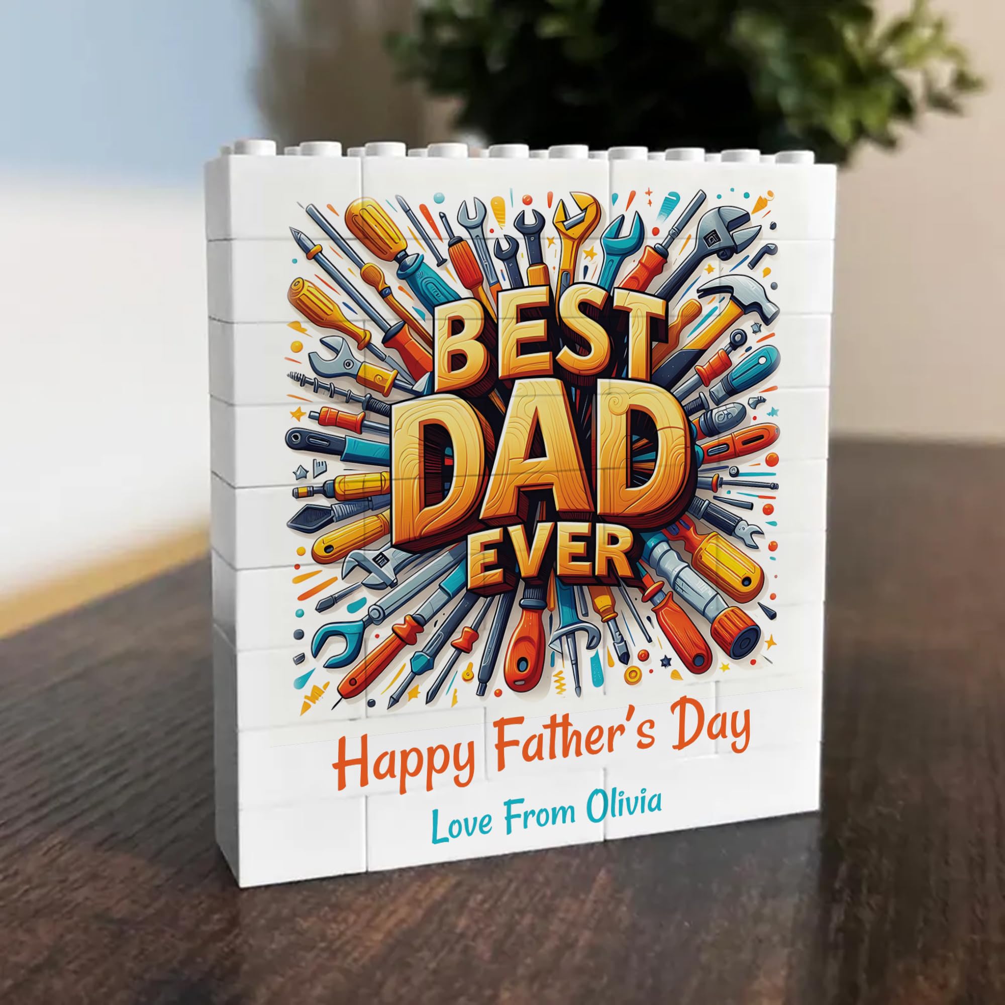 Star Online Best Dad Ever Personalised Father's Day Tools Photo Building Block Gift Present For Him Father Dad Grandfather Grandad (Best Dad Ever)