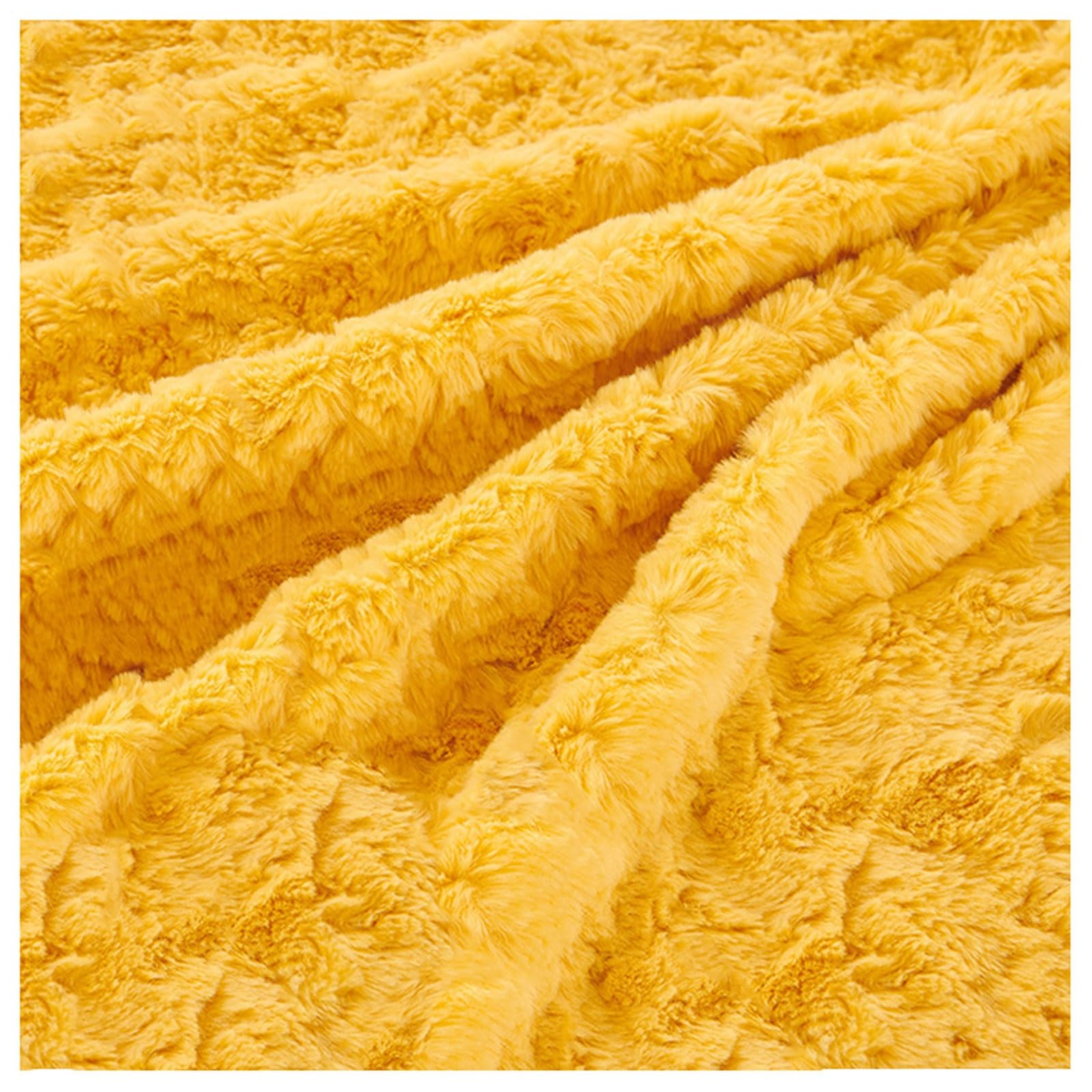 Sherpa Fleece Faux Sheepskin Fabric, Solid Color Soft Faux Fur Fabric, Sherpa Faux Fur Fleece Sheep Skin Fabric Material for Sewing, Cushions, Costume, DIY, Crafts, Crafts Enthusiasts(Color:Yellow 1)