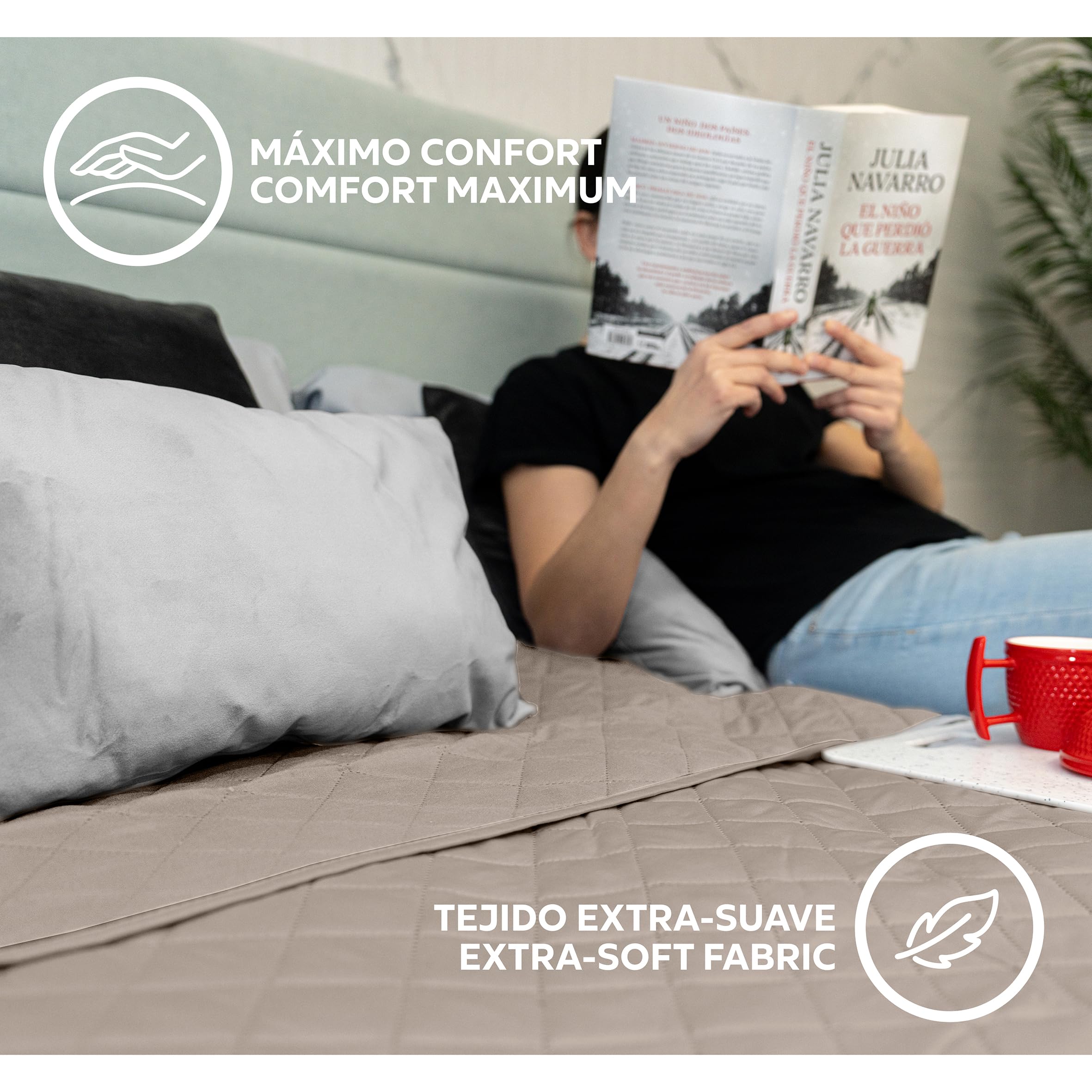 Easycosy Couvre-Lit Boutis Matelassé Beige 250x260 cm pour Lit 160x200/180x200 - Courtepointe Légère Été & Mi-Saison, Motif Losanges, Microfibre Respirante - Oeko-TEX®