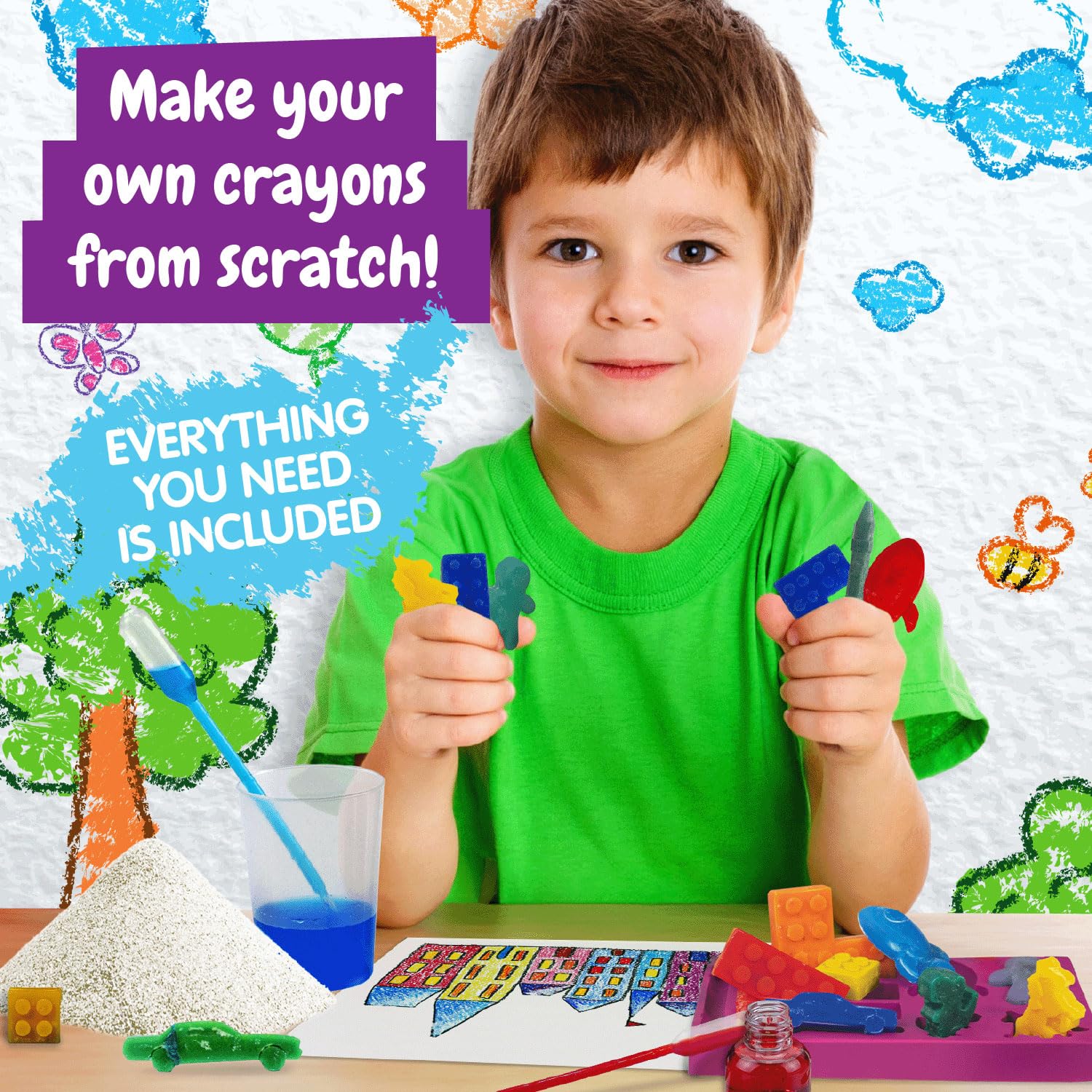 Science4you Kredki Lab - Stwórz własne kredki dla dzieci: Dinozaur, Jednorożec, Pałeczki malarskie, Kreatywne, Kolorowanie, Sztuka i rękodzieło Zestaw, Zabawka dla chłopców i dziewcząt 6 7 8 9+