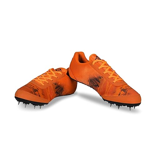 Nivia Kids Zion-1 Spikes Shoes for Track & Field (Orange)
