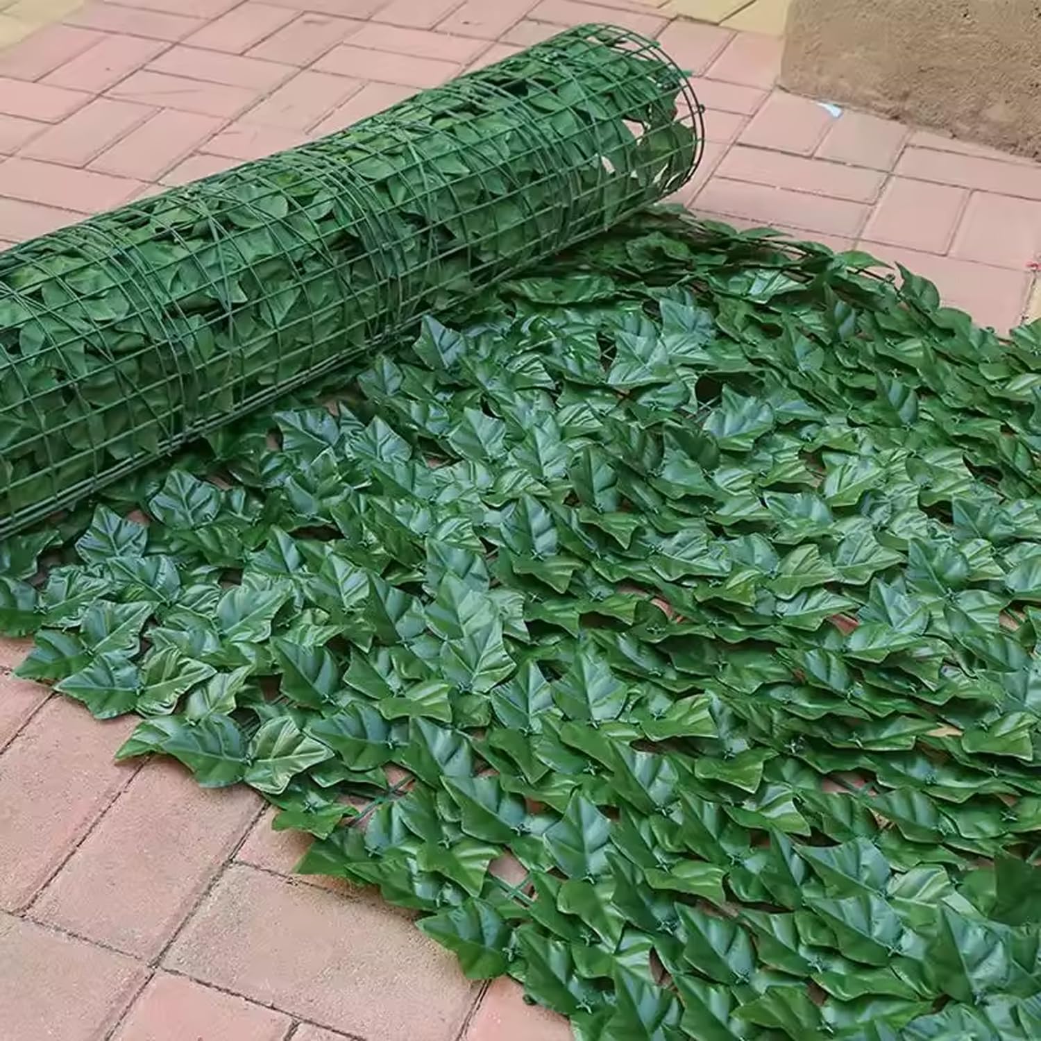Seto Artificial Ocultación Jardín en Rollo 3x1 m Pantalla de Valla de Privacidad de Hiedra Artificial para Terraza Balcón Exterior Decoración de Hojas Verde (300x100 cm (C))