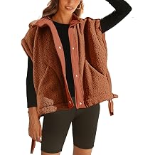 Yeokou Womens Fleece Vest Casual Sleeveless Button Down Winter Warm Sherpa Jacket with Pockets