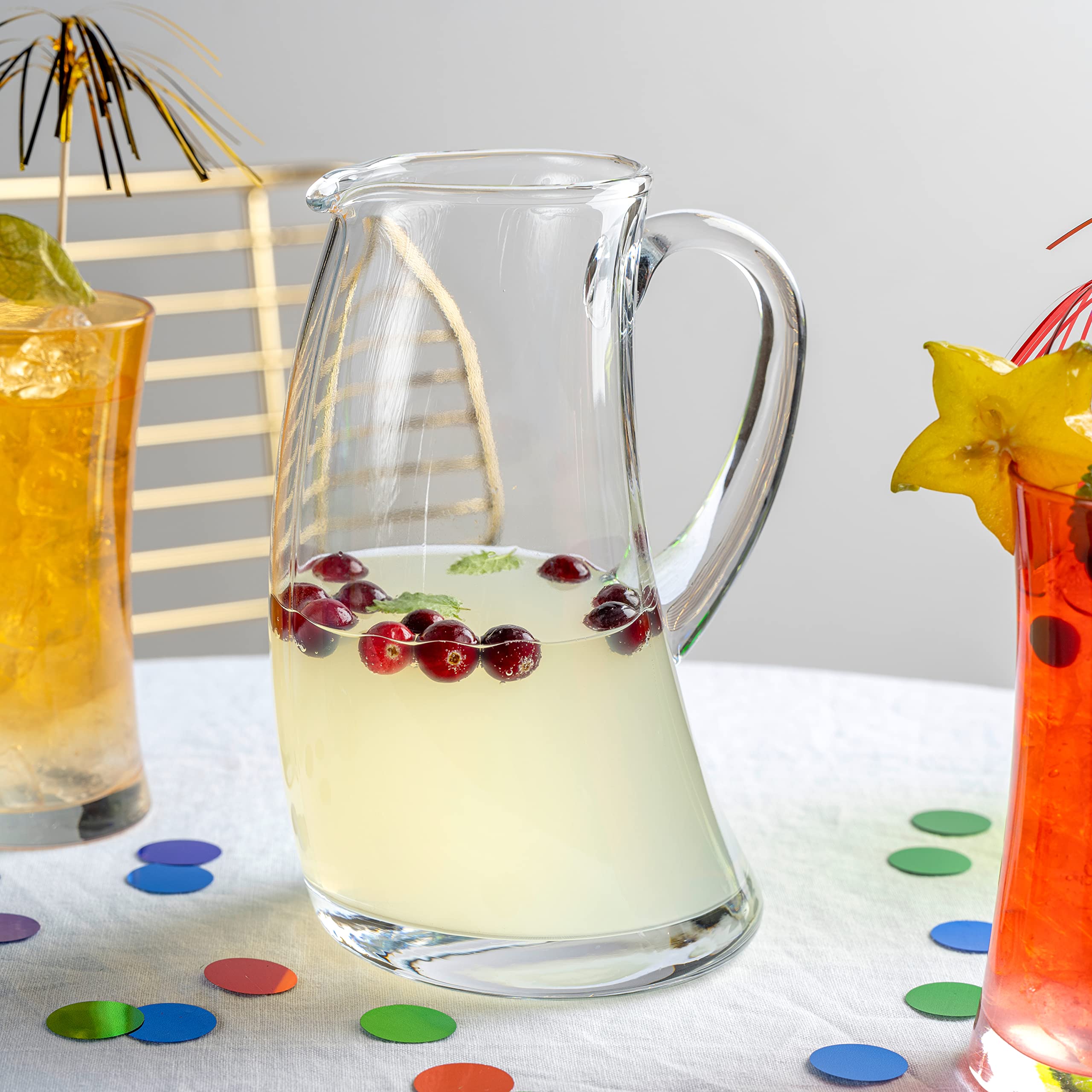LEONARDO Swing dzbanek – karafka na wodę z wysokiej jakości szkła – pojemność 1,2 l – nadaje się do mycia w zmywarce, wytrzymała – przezroczysta szklana karafka, 070715