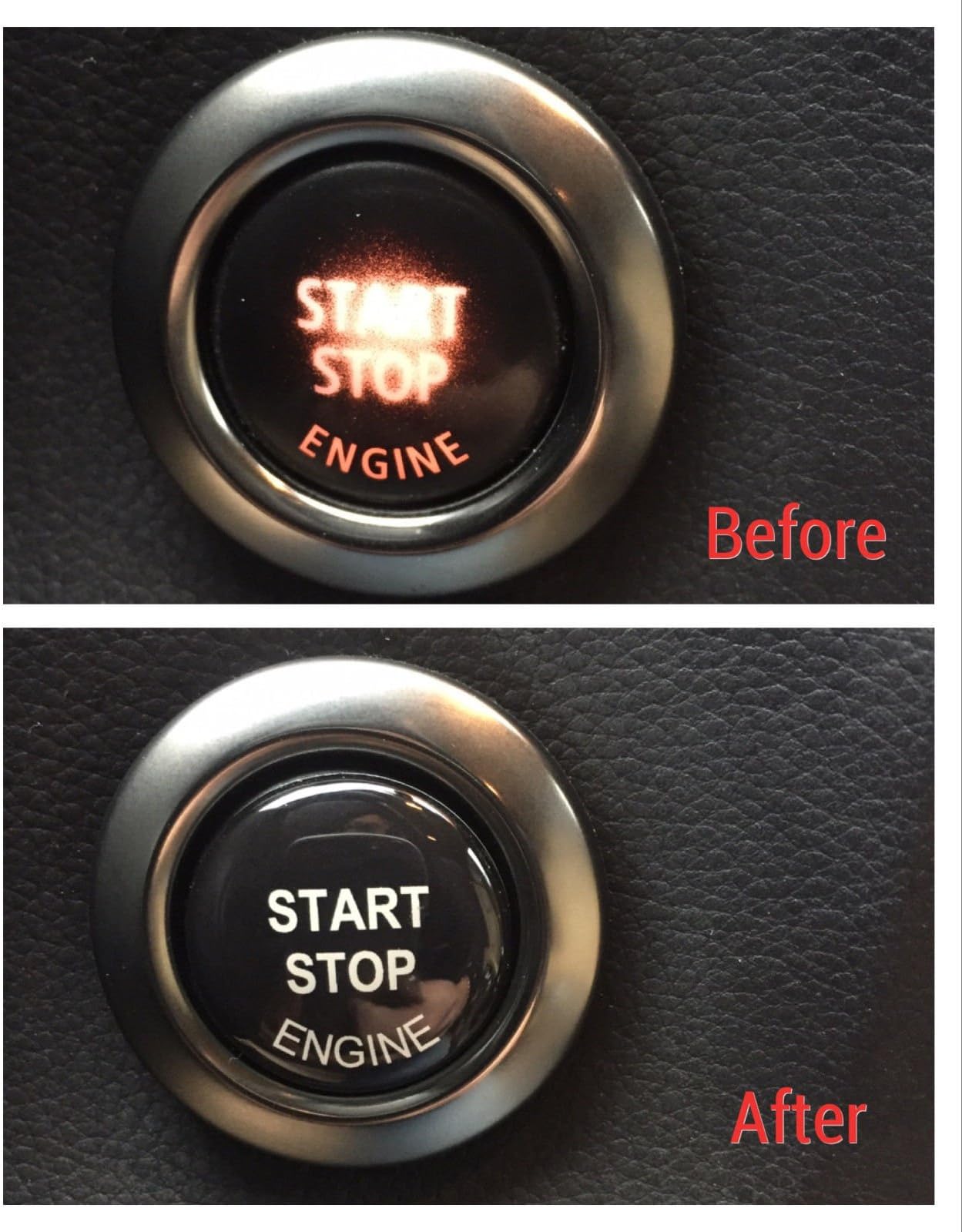 Engine Start Stop Button Repair kit 3D Sticker Decal, Compatible with BMW E90 E91 E60 E61 E84 F10 F11 E70 F30 F25 GT