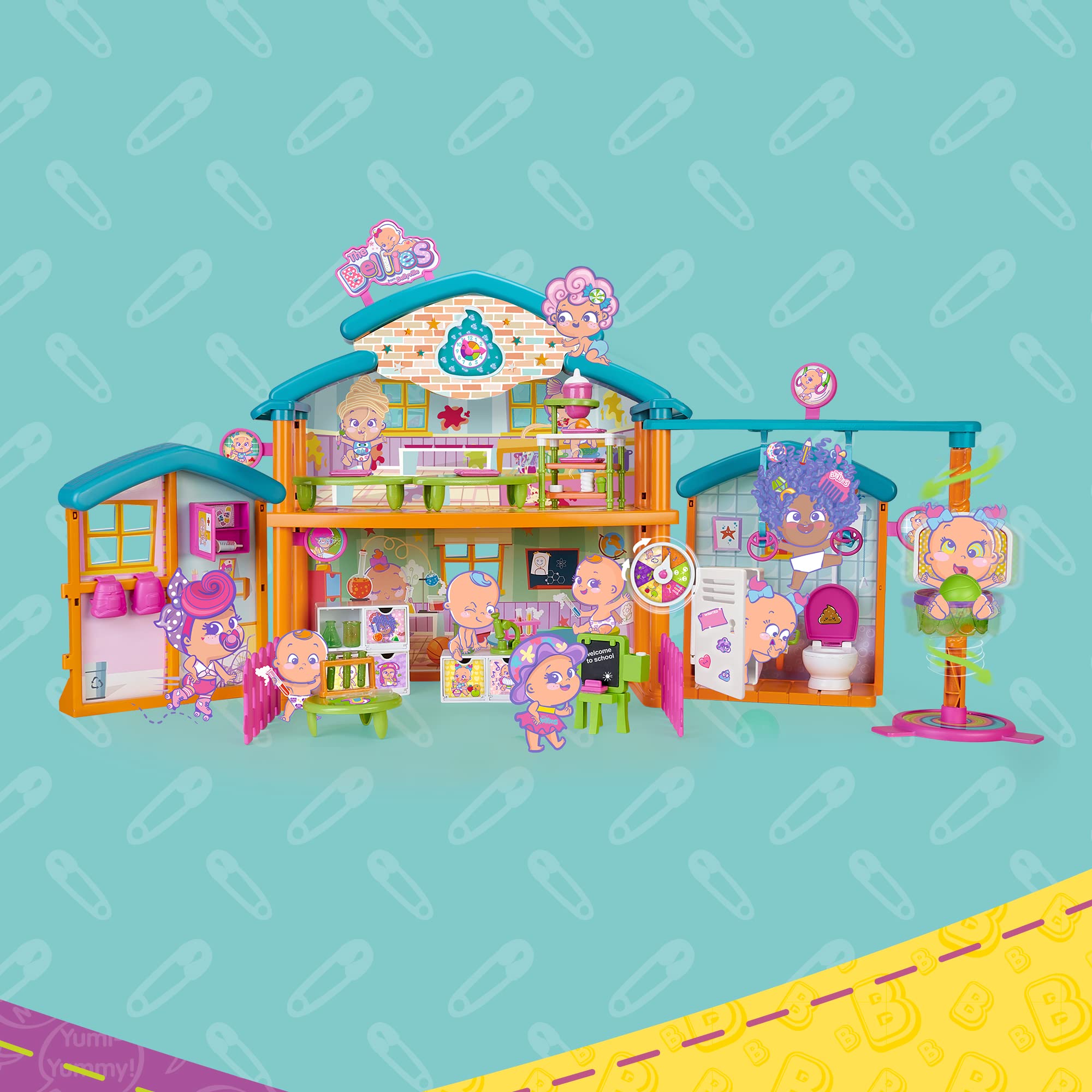 The Bellies From Bellyville - Cool School, Playset di Giocattolo Cole con Molte aree di gioco per bambini e Accessori divertenti, Dai 3 anni di età, Famosa (700017319)