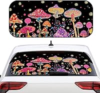 Vista 31 de Biyejit Parasol para ventana trasera de coche de vaca blanca y negra con ventosa, accesorios de automóvil con estampado de vaca, bloqueador solar