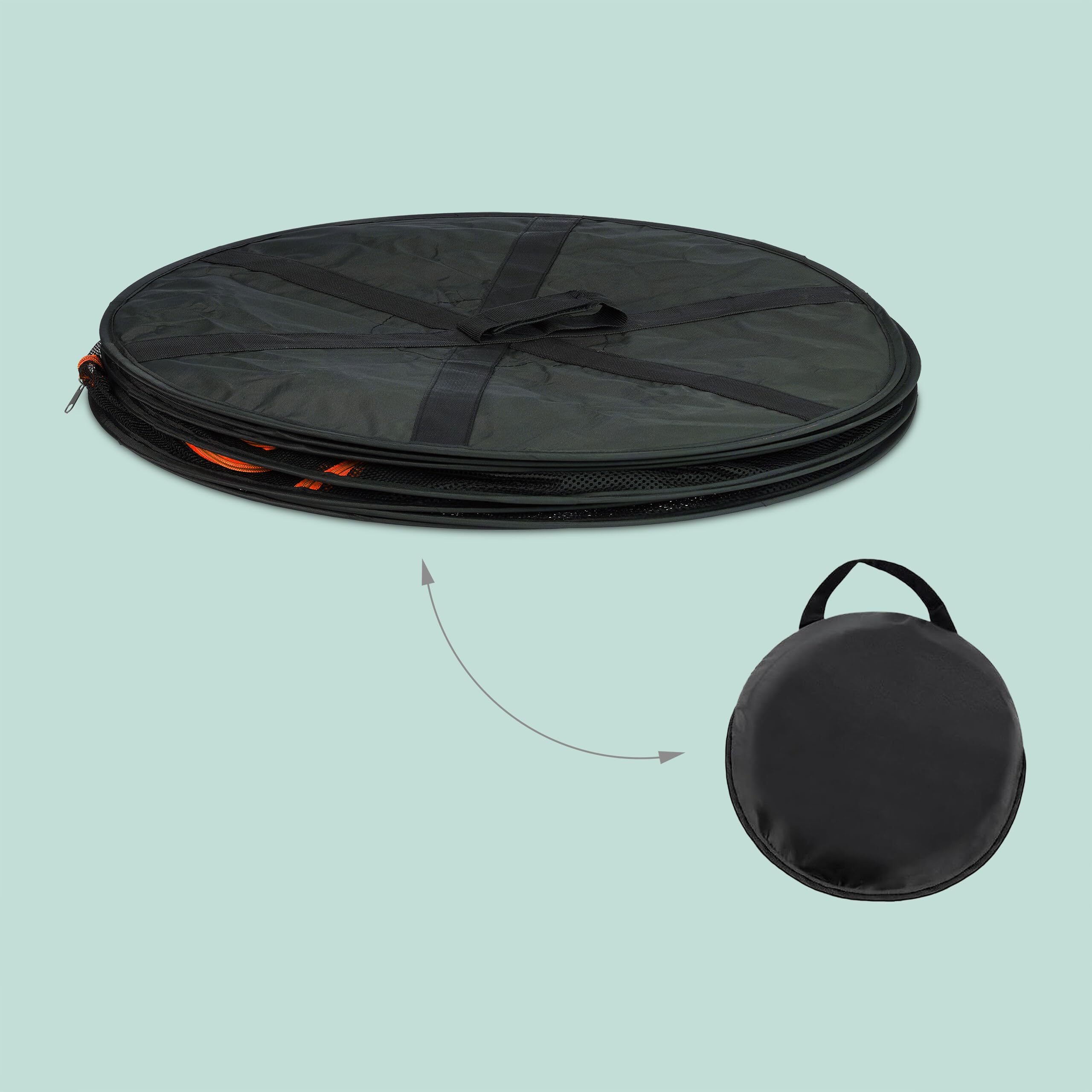 Relaxdays Rete Essiccazione Pieghevole 4 Livelli per Erbe, Frutta, Verdura, Pesce, da Appendere, Arancione/Nero 80x60x60