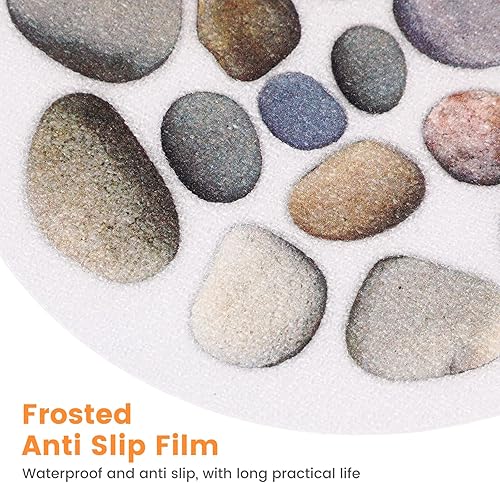 Miniatura 3 de DOITOOL 8 calcomanías antideslizantes para bañera, diseño de piedra resistente, antideslizantes, calcomanías de baño de seguridad para adultos y
