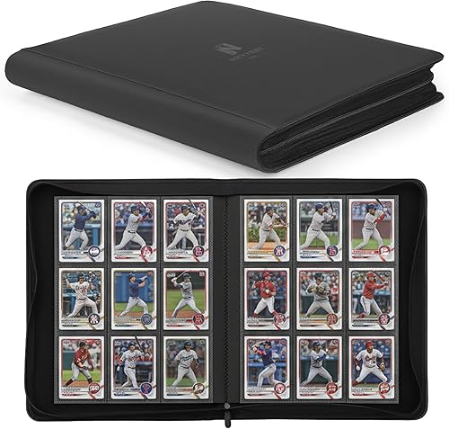 Miniatura 30 de Carpeta Premium de Tarjetas Coleccionables con más de 1000 bolsillos, Carpeta de 16 bolsillos sin anillo de carga lateral para cartas de