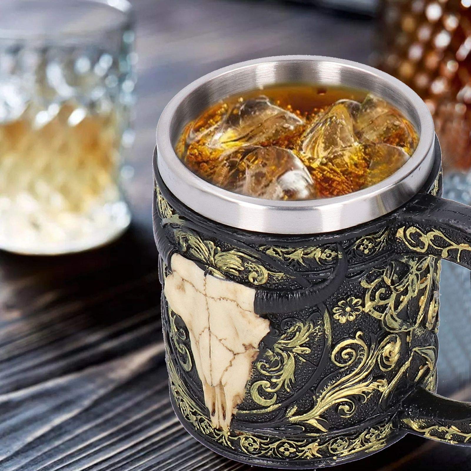 Chope à Bière En Acier Inoxydable Et Résine - Design Vintage, Capacité Généreuse | Cadeau Saint-Valentin, Fête - 2
